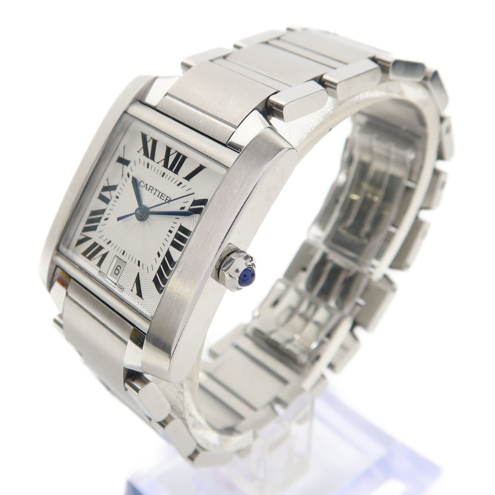 CARTIER Tank Francaise不鏽鋼手錶自動機芯銀色