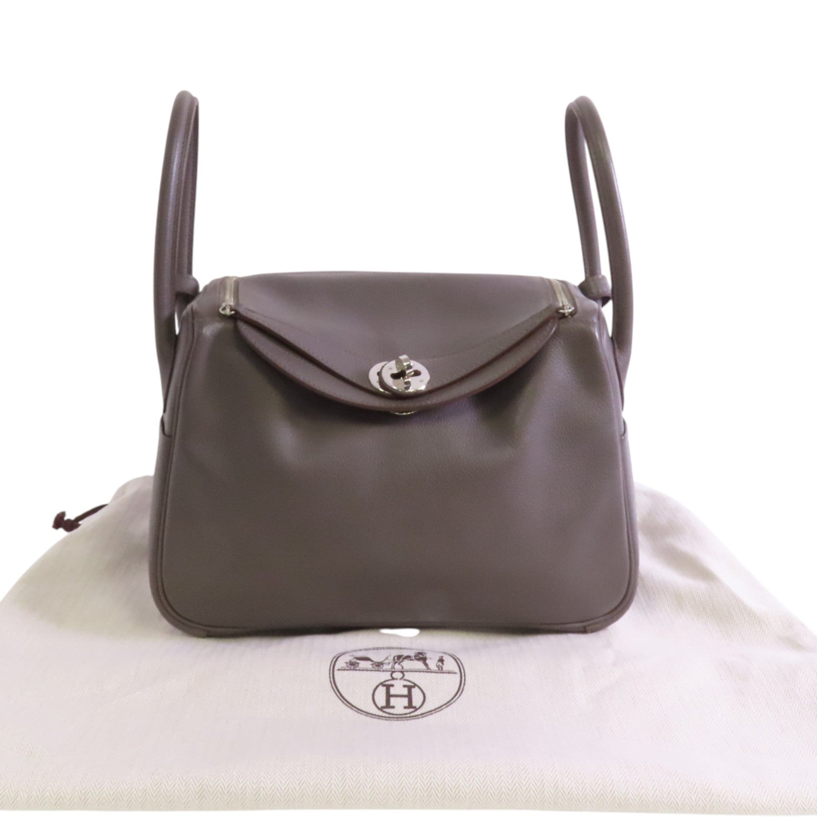 HERMES Evercolor皮革Lindy 26銀扣肩背袋