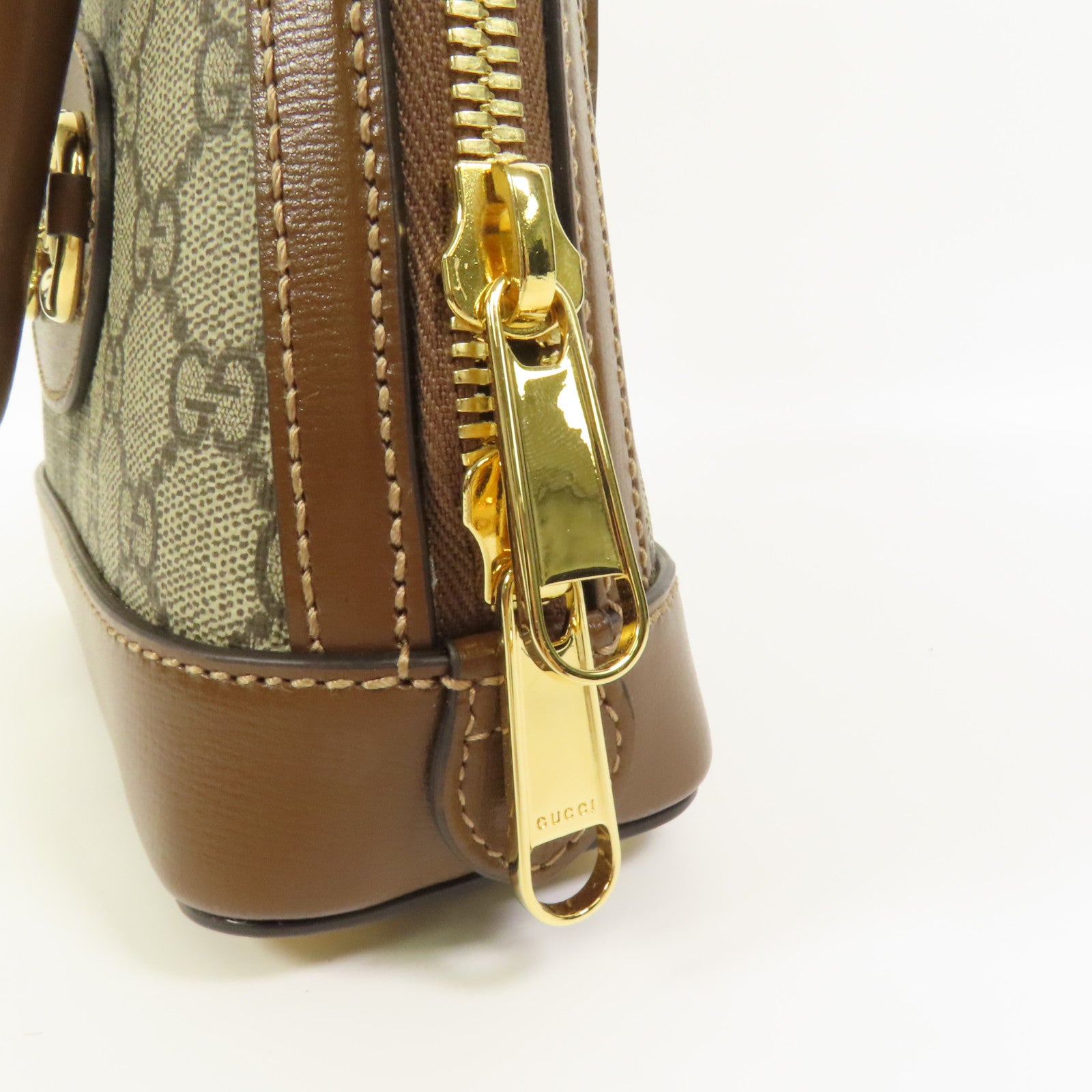 GUCCI 塗層帆布Horsebit 1955 Top Handle金扣手挽肩背兩用袋