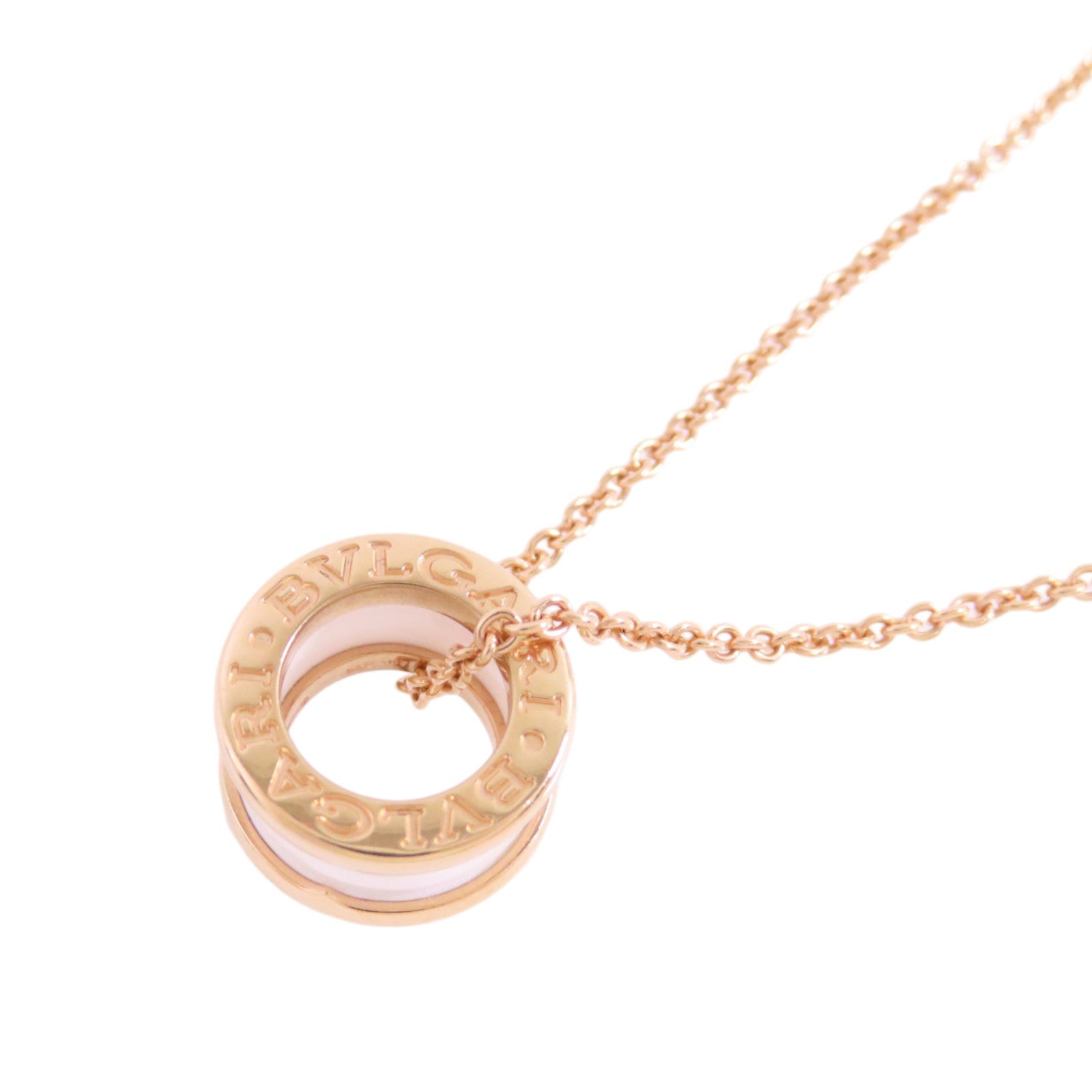 BVLGARI 18K玫瑰金/陶瓷B-Zerol Necklace項鏈