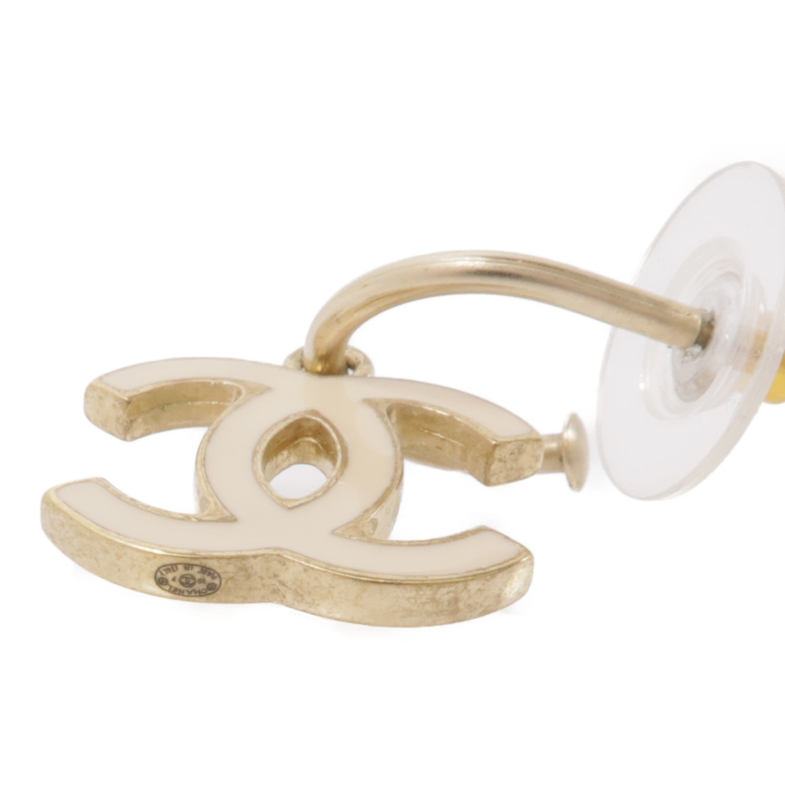 CHANEL 金屬Earrings耳環金色/白色