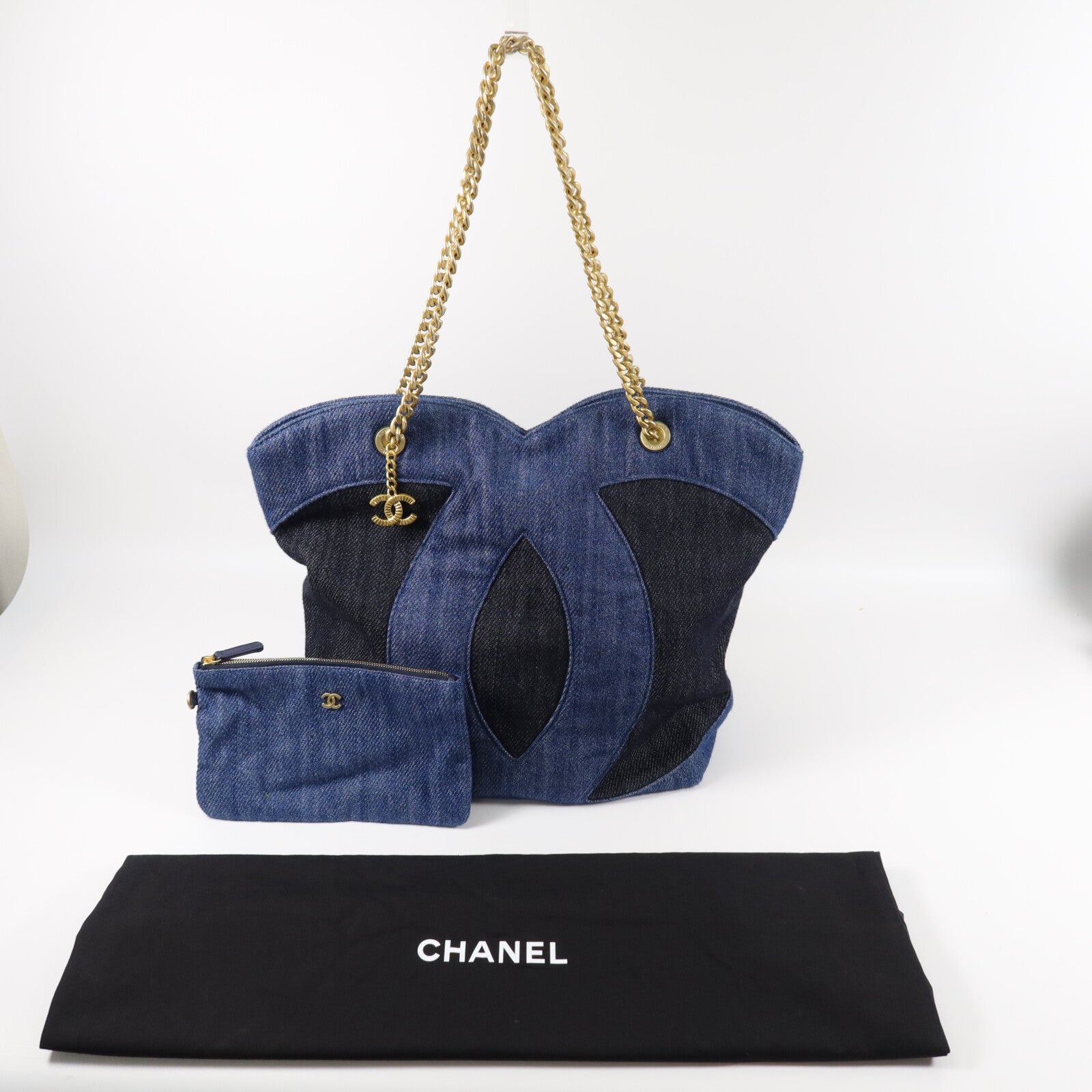 CHANEL 牛仔布Shoulder Bag肩背袋