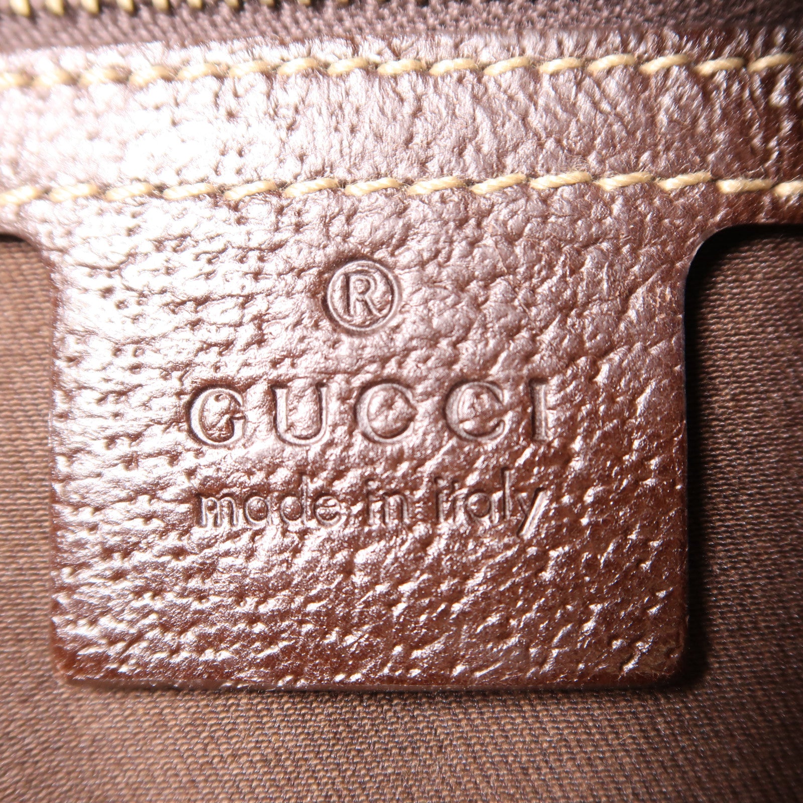 GUCCI 帆布/皮革Shoulder Bag金扣肩背袋