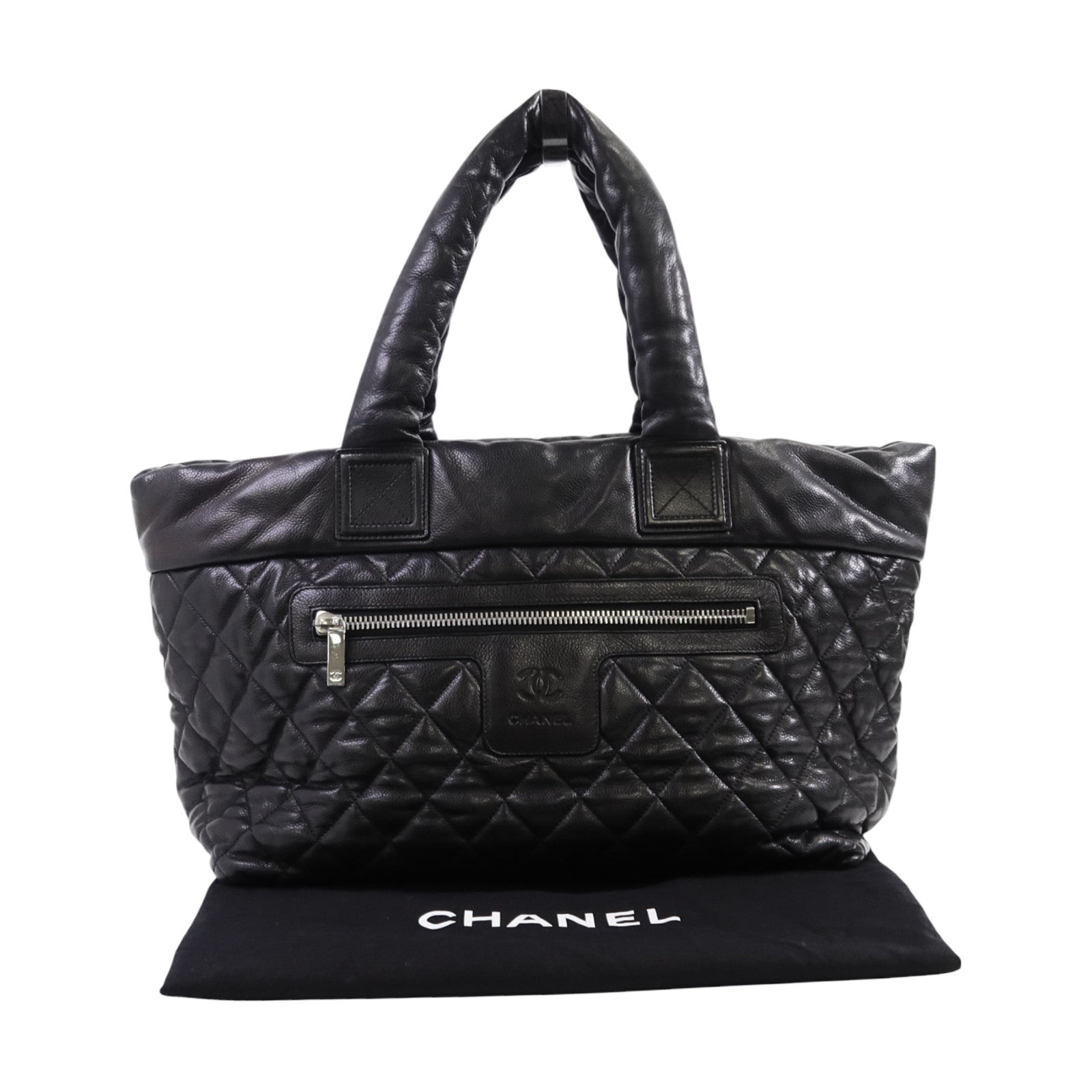 CHANEL 牛皮皮革Coco Cocoon銀扣肩背袋