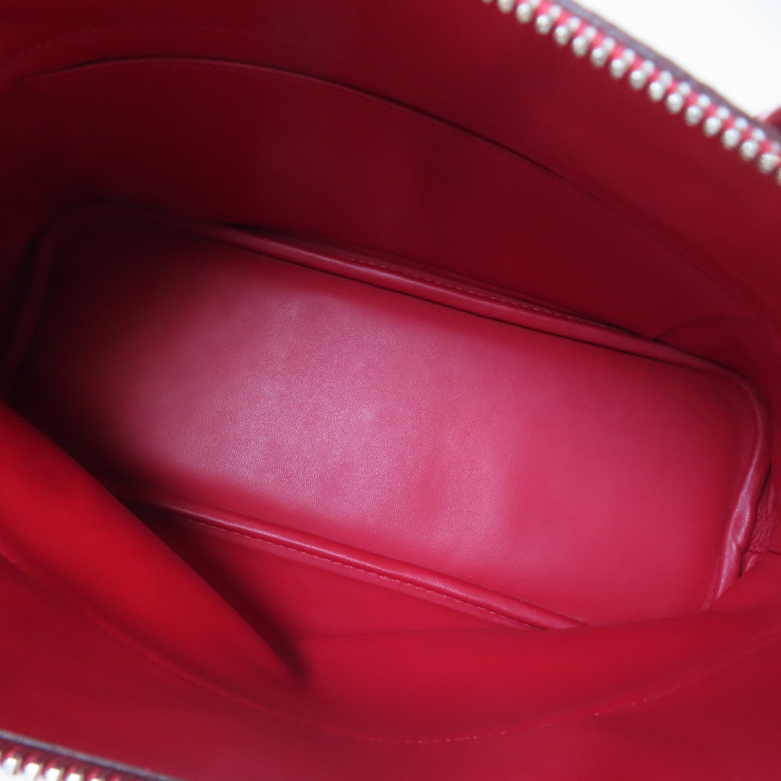 HERMES Clemence皮革Bolide 31銀扣手挽肩背兩用袋紅色