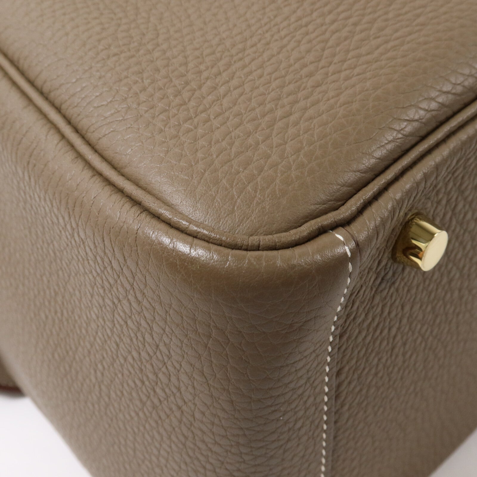 HERMES Clemence皮革Lindy 30手挽肩背兩用袋Etoupe