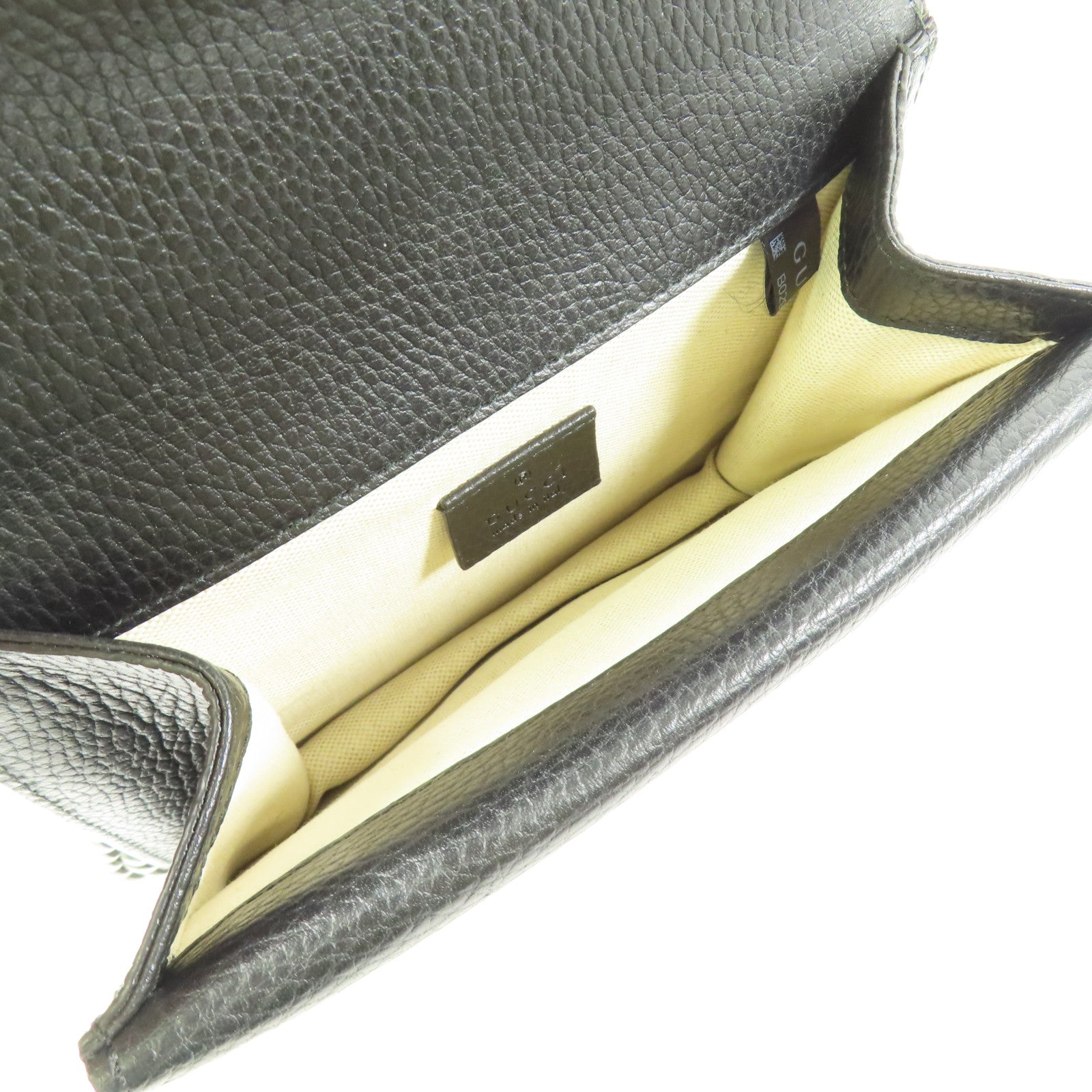 GUCCI GG SHW Dionysus Chain Shoulder Bag Calfskin Leather Black