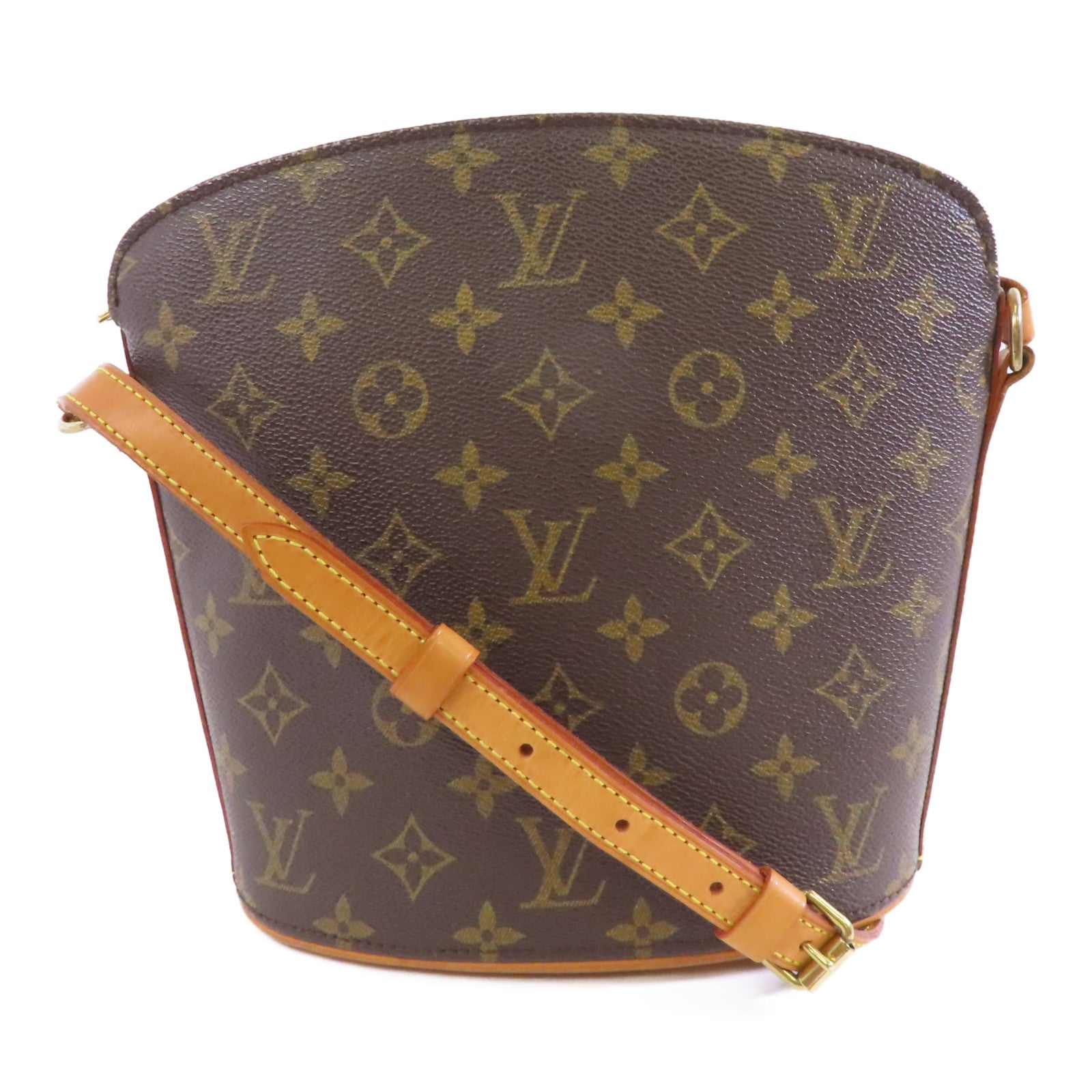 LOUIS VUITTON Monogram Drouot金扣肩背袋棕色