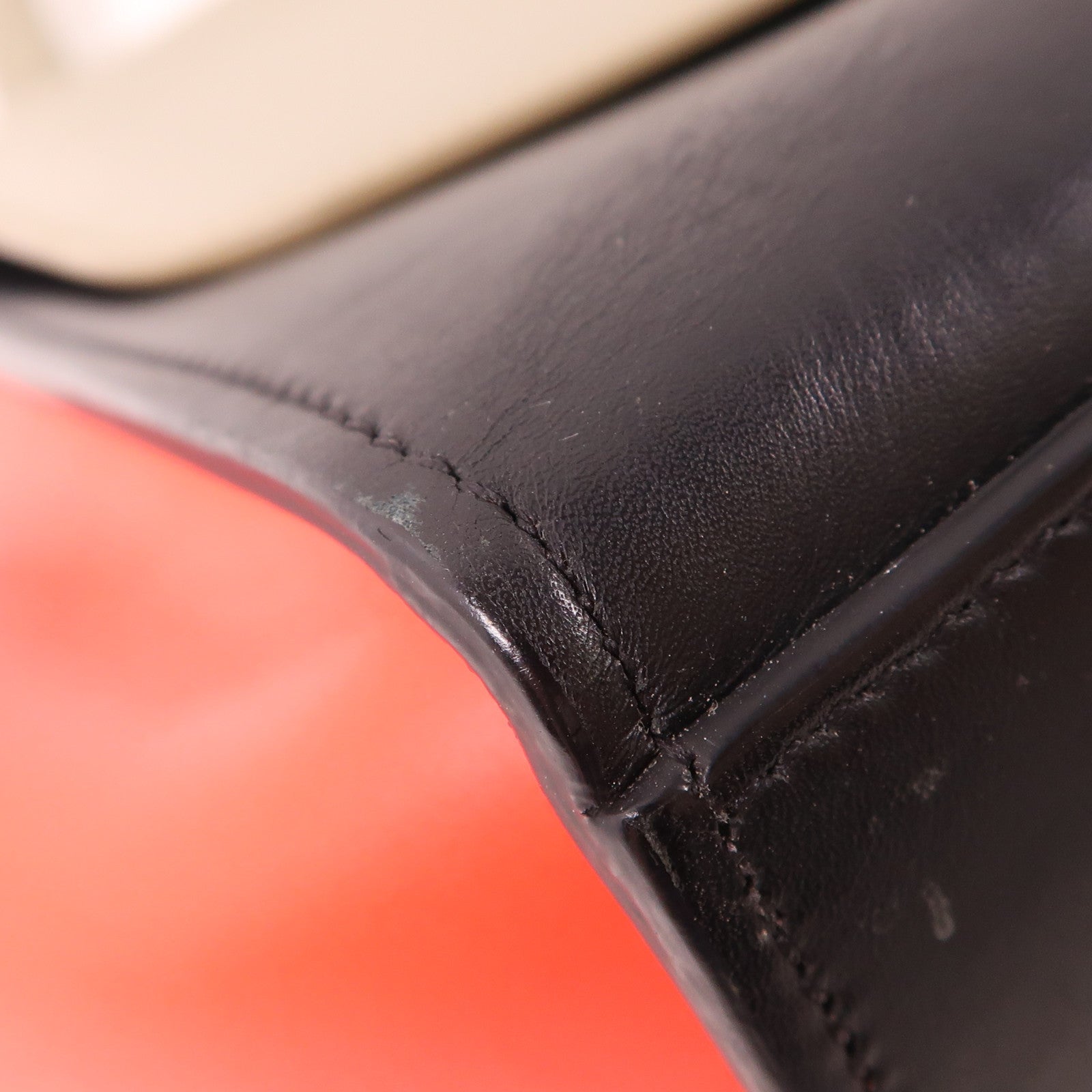 CELINE SHW Trapeze 2 Way Shoulder Bag Handbag Grey/Black/Red