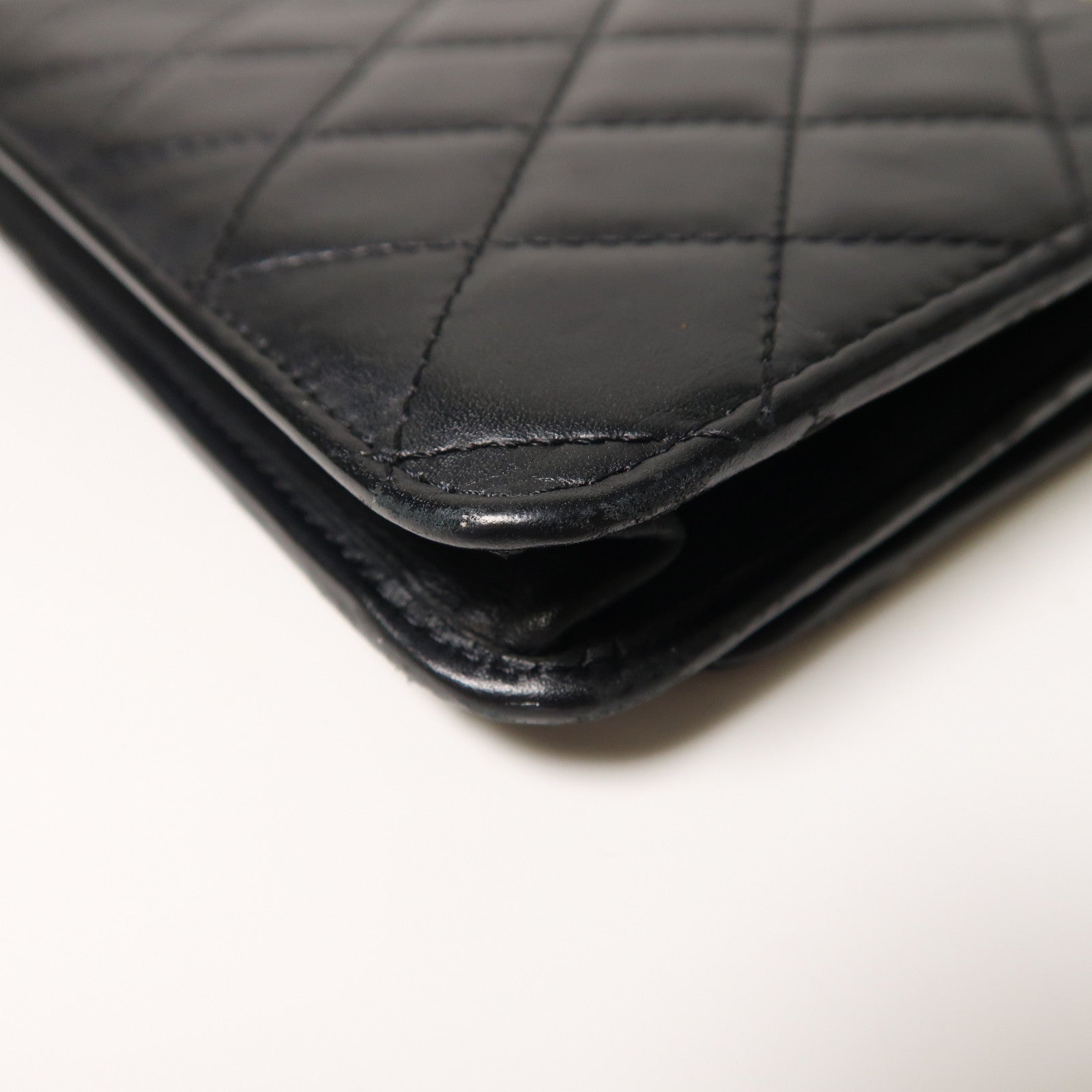 CHANEL 菱格牛皮皮革Cambon Wallet On Chain銀扣鏈帶肩背袋黑色