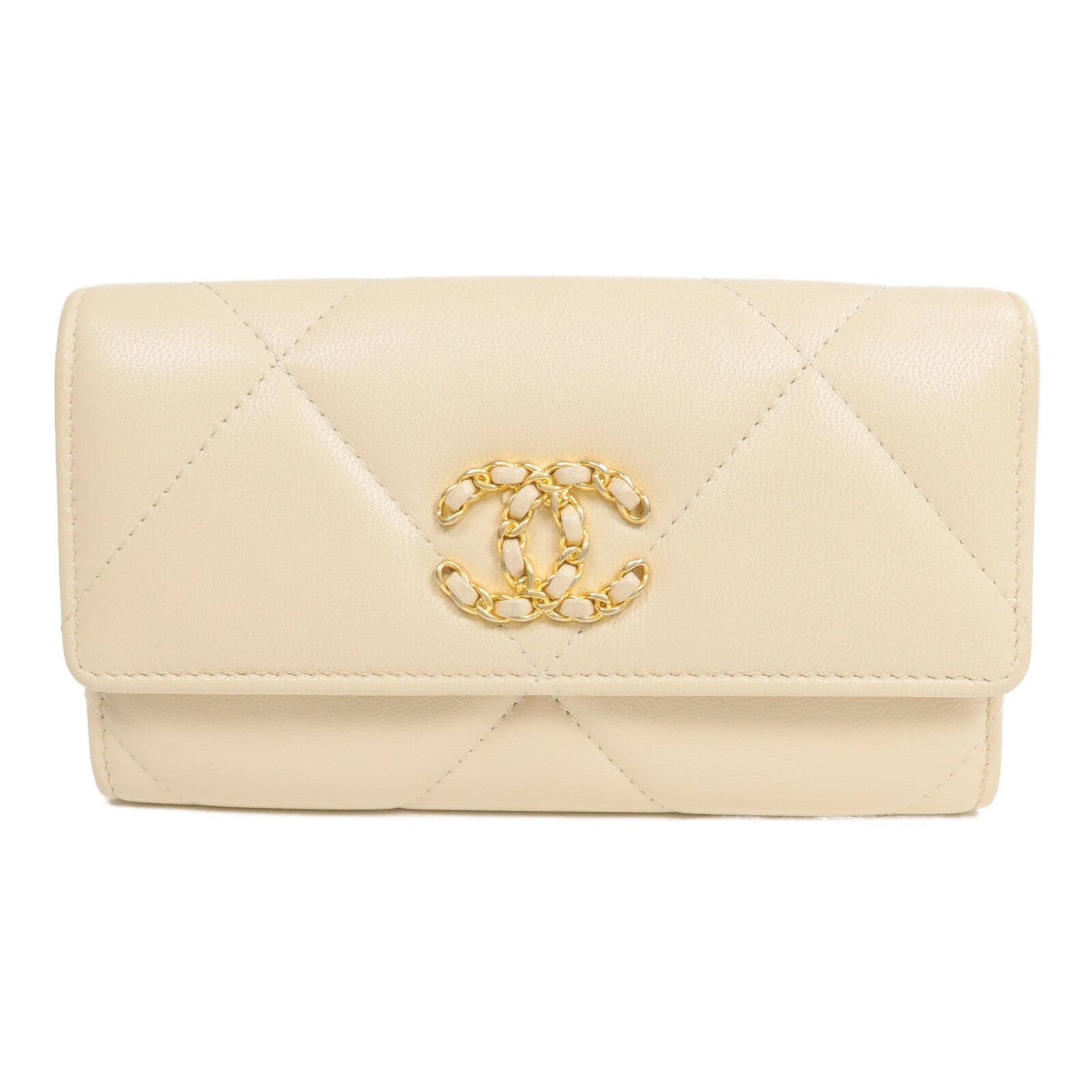 CHANEL 羊皮皮革C19 Long Wallet長錢包