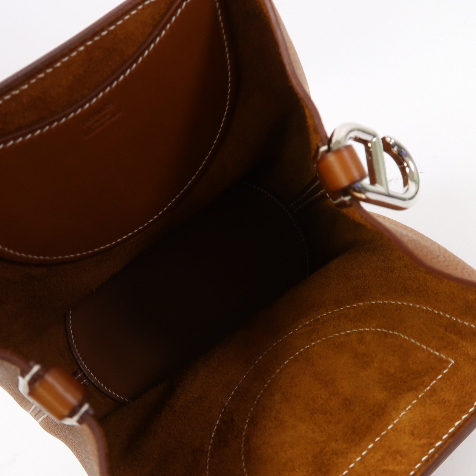 HERMES Barenia皮革In The Loop 18銀扣手挽袋經典駝色
