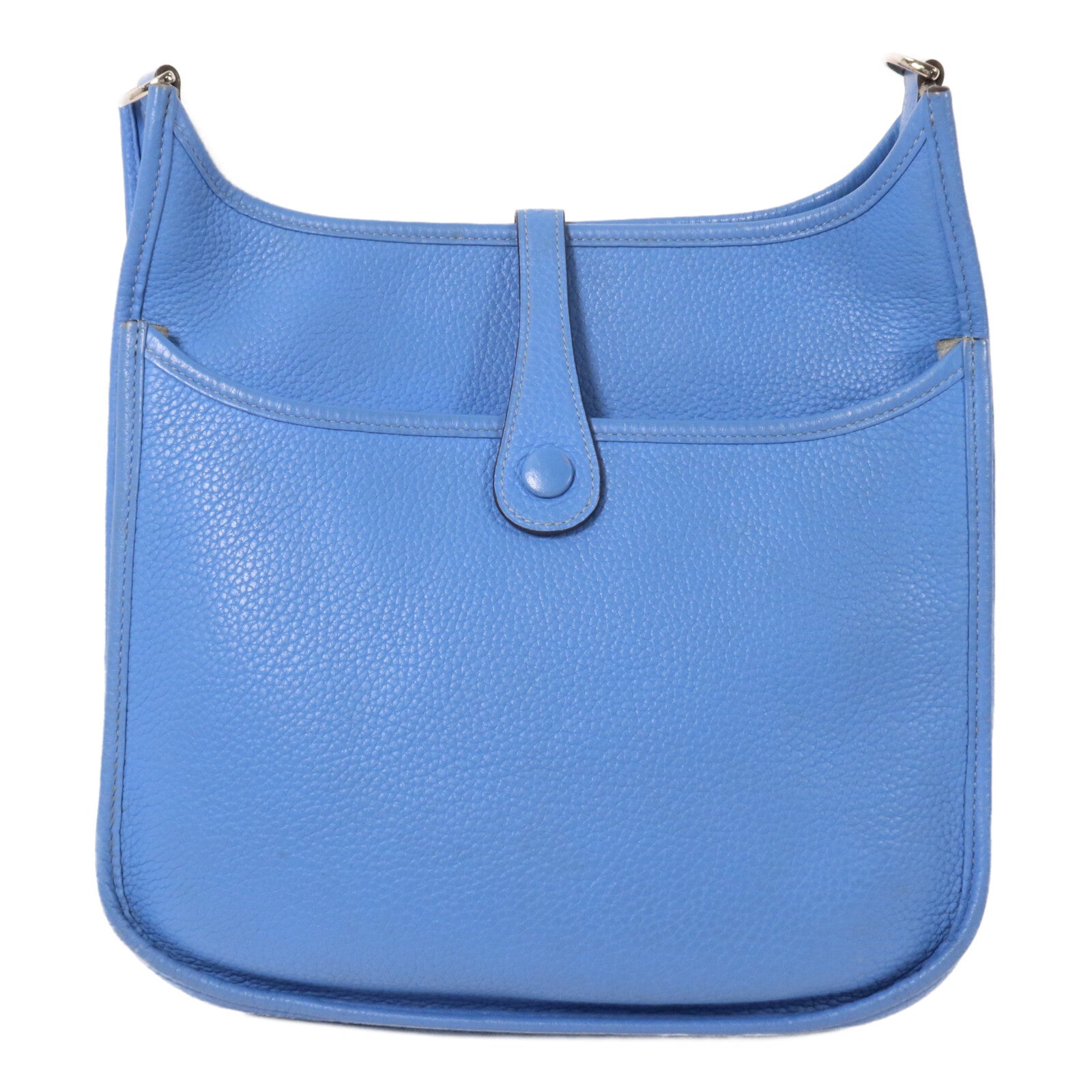 HERMES Clemence皮革Evelyne PM 肩背袋Bleu Paradis