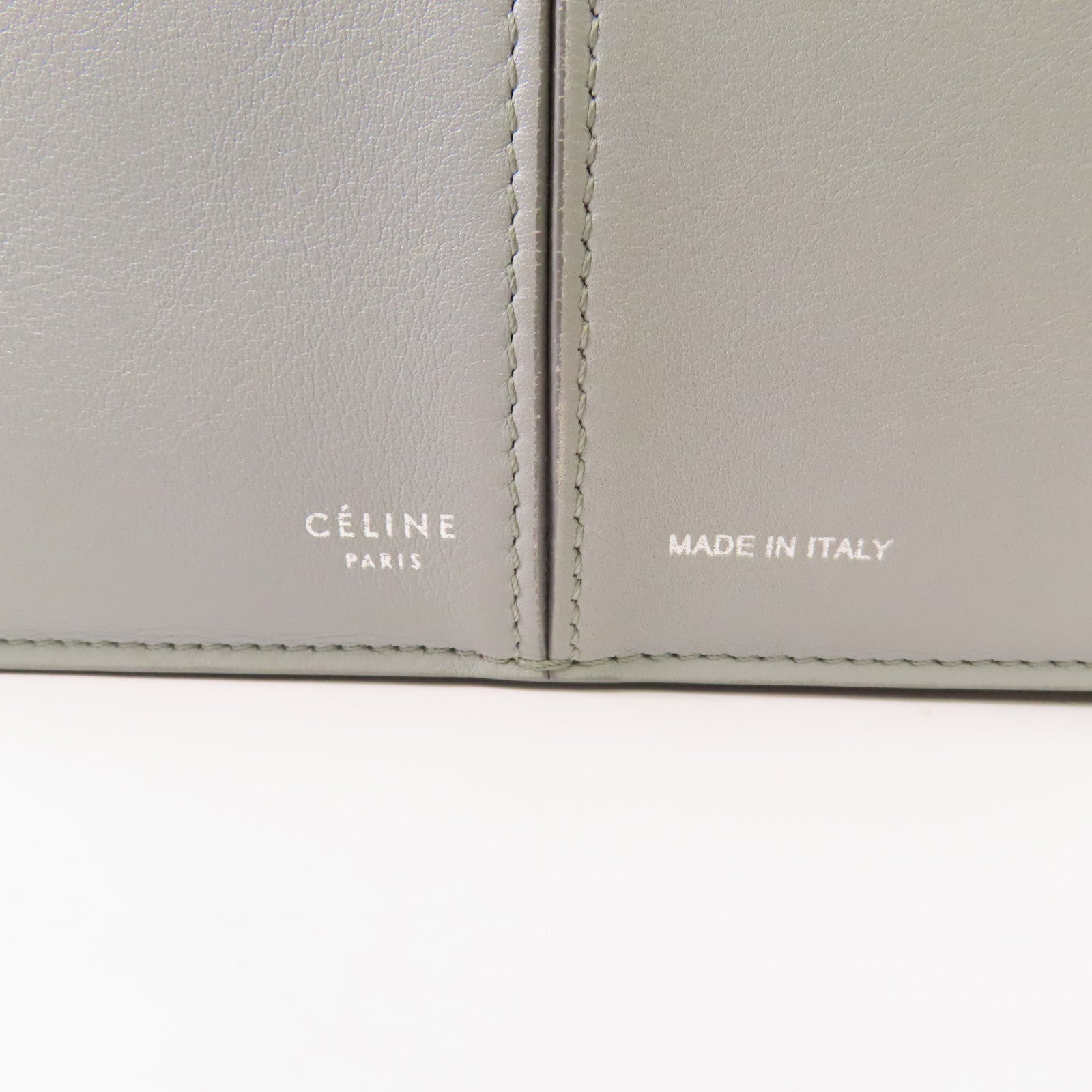 CELINE 【激減優惠】皮革Tri-fold Clutch Bag On Chain銀扣鏈帶肩背袋