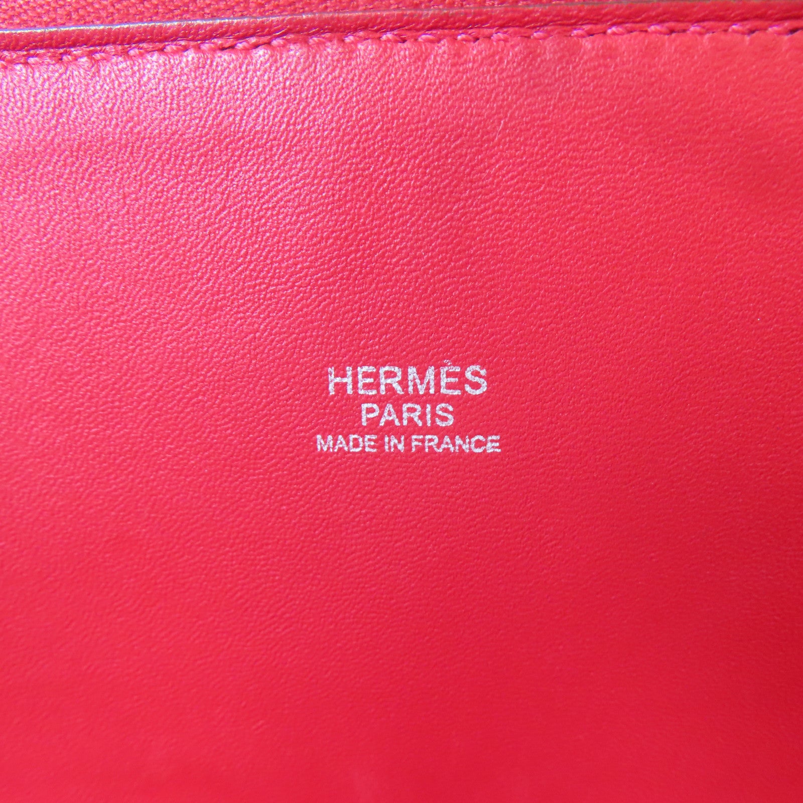 HERMES Clemence皮革Bolide 31銀扣手挽肩背兩用袋紅色