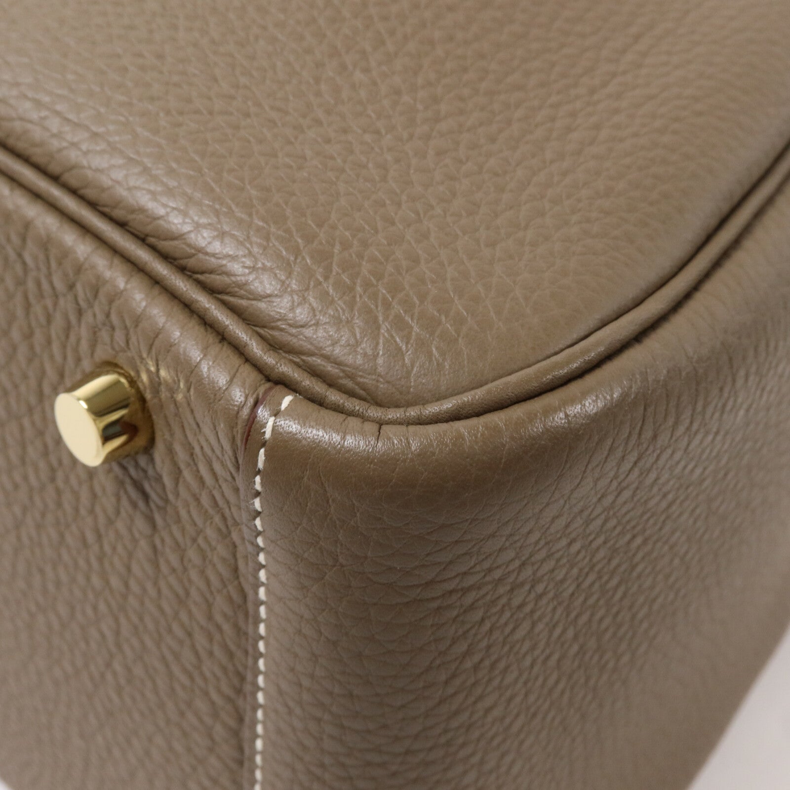 HERMES Clemence皮革Lindy 30手挽肩背兩用袋Etoupe