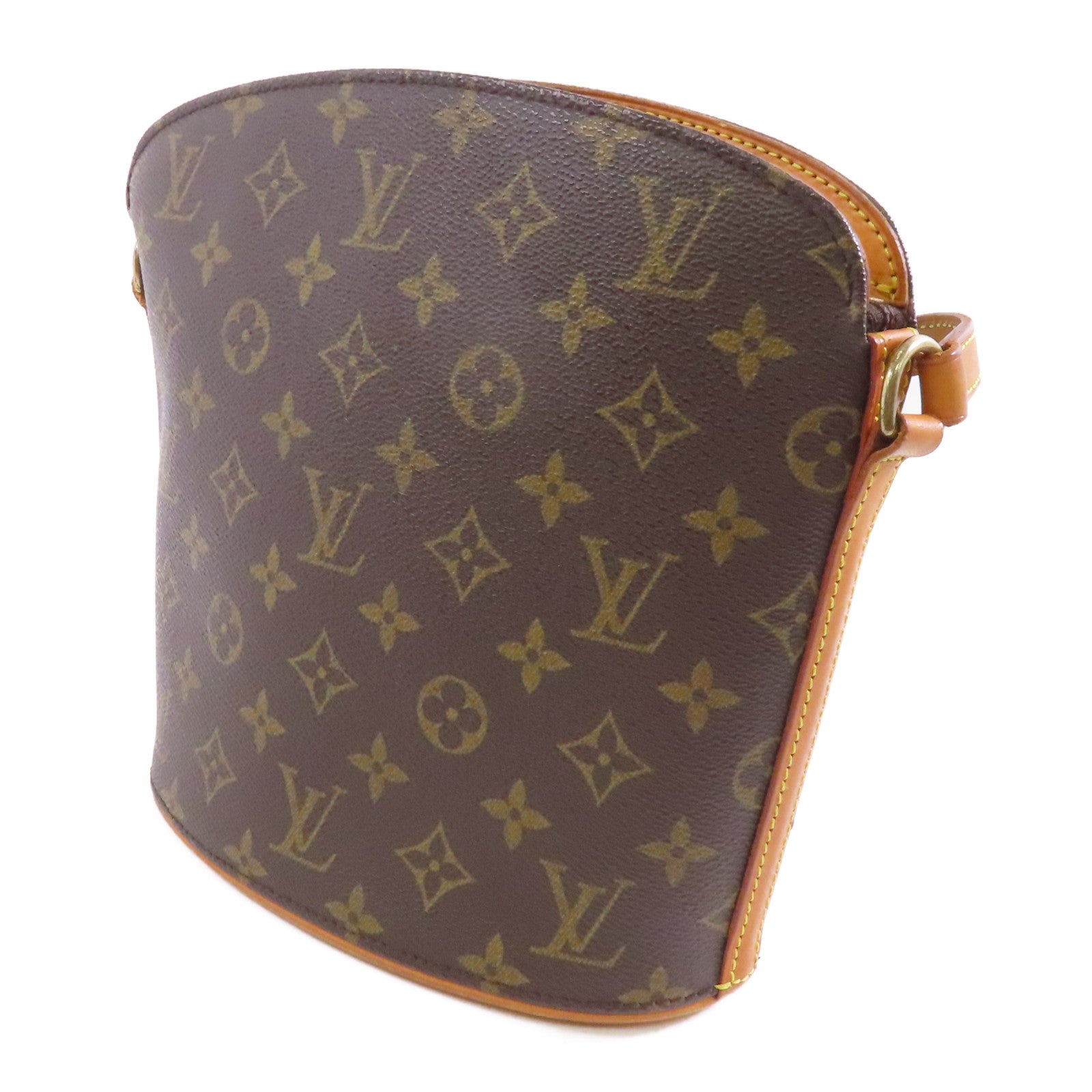 LOUIS VUITTON Monogram Drouot金扣肩背袋棕色