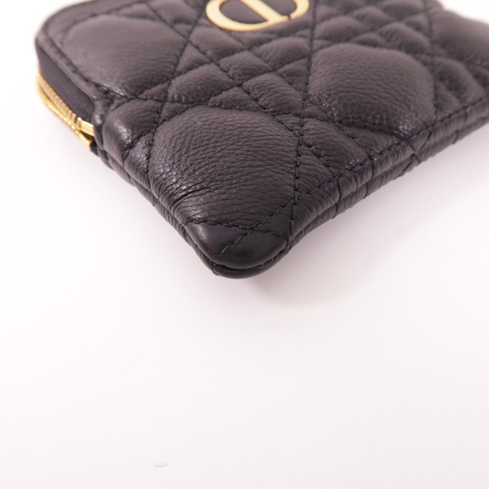Dior 羊皮皮革Caro Lavender金扣零錢包
