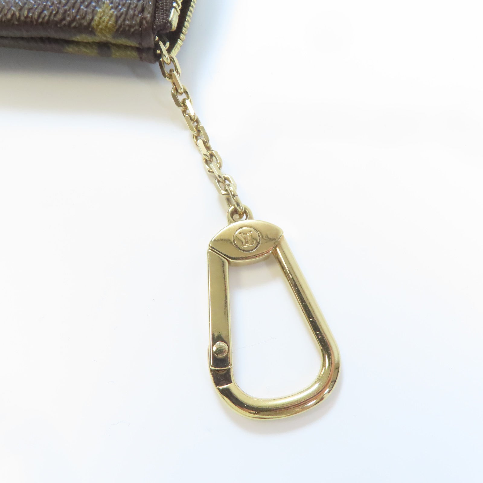 LOUIS VUITTON Monogram Coin Case金扣零錢包棕色