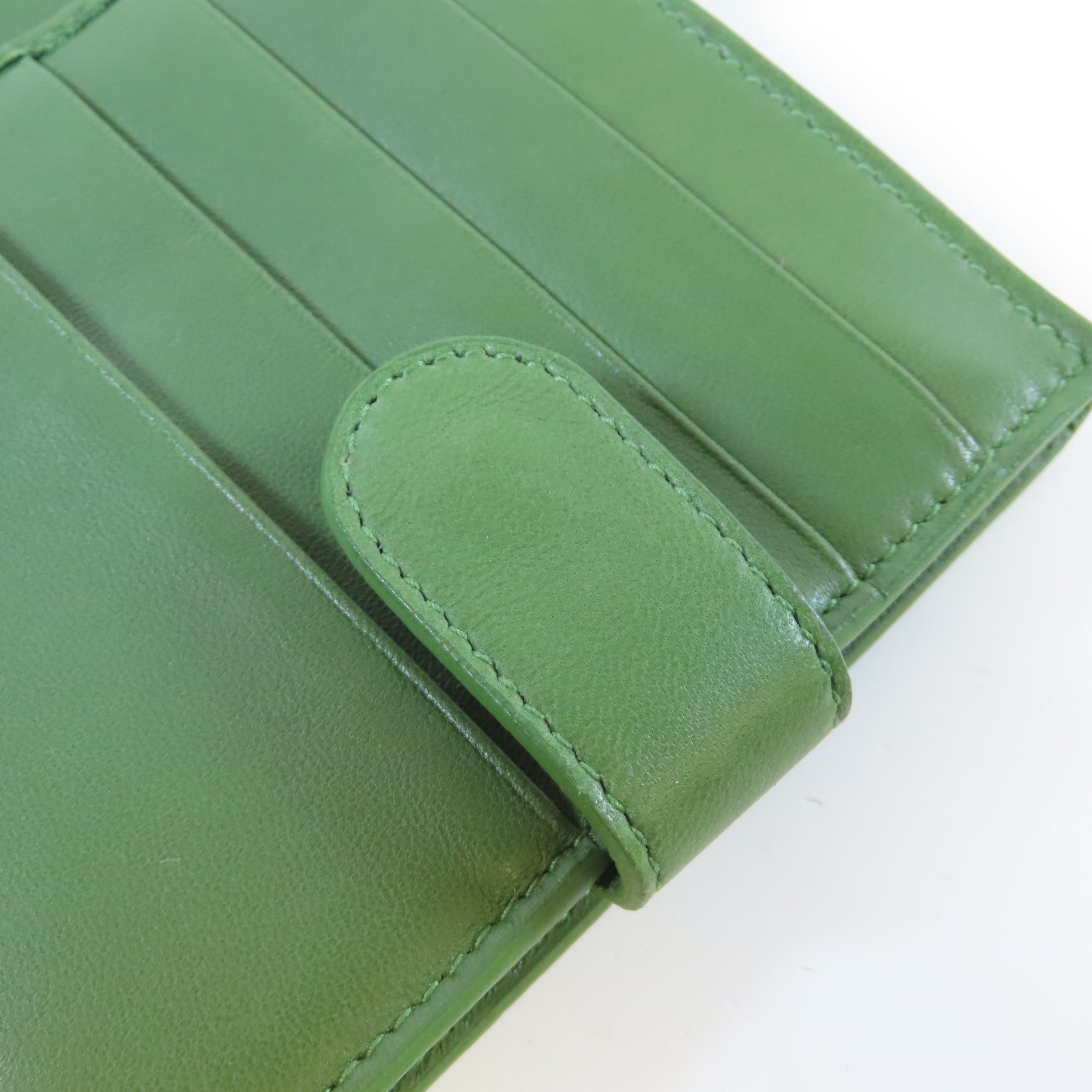 BOTTEGA VENETA 織紋皮革Wallet金扣錢包綠色