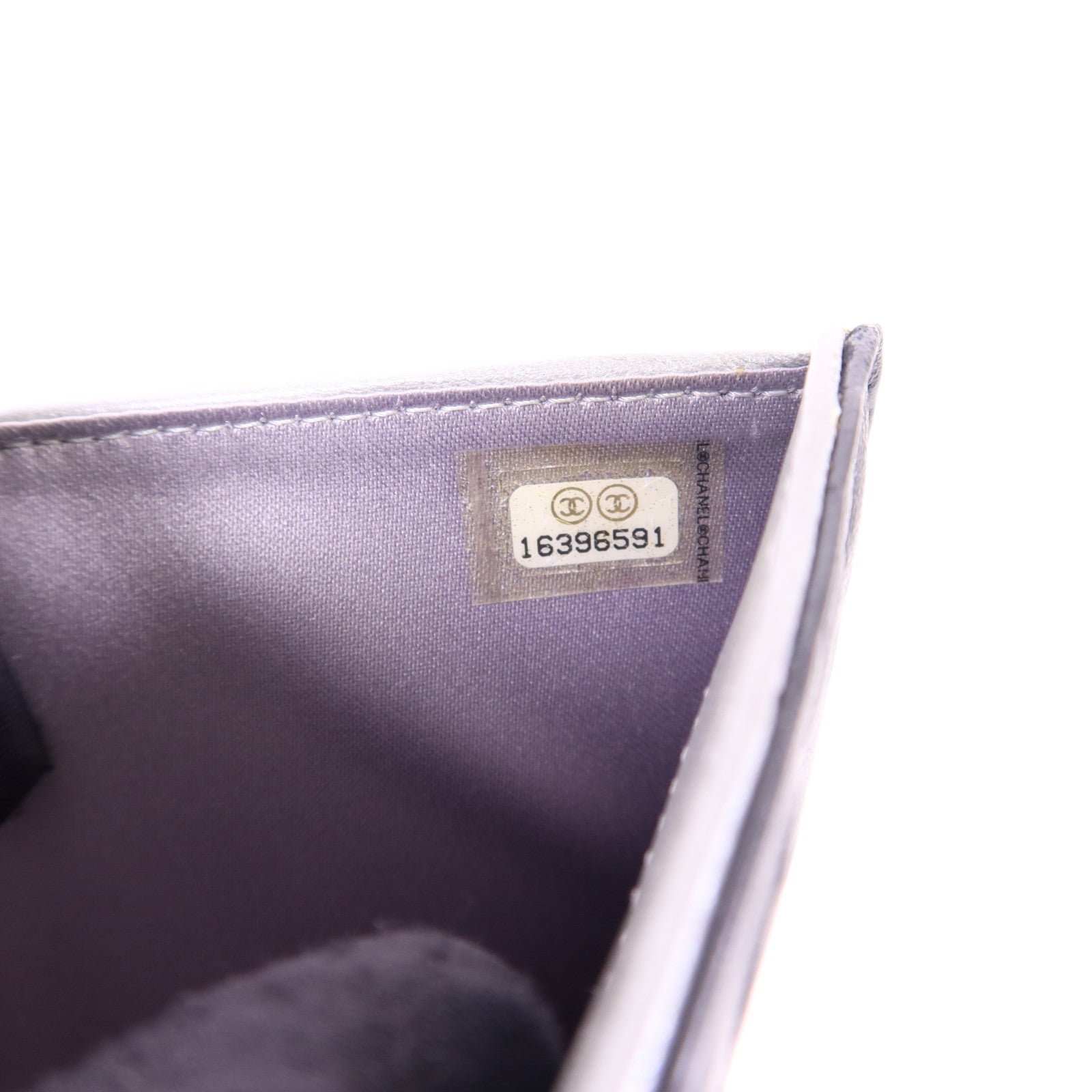 CHANEL 羊皮皮革Camellia Wallet銀扣錢包