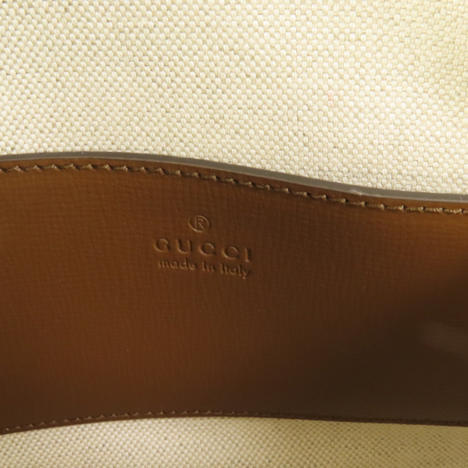 GUCCI 塗層帆布Horsebit 1955 Top Handle金扣手挽肩背兩用袋