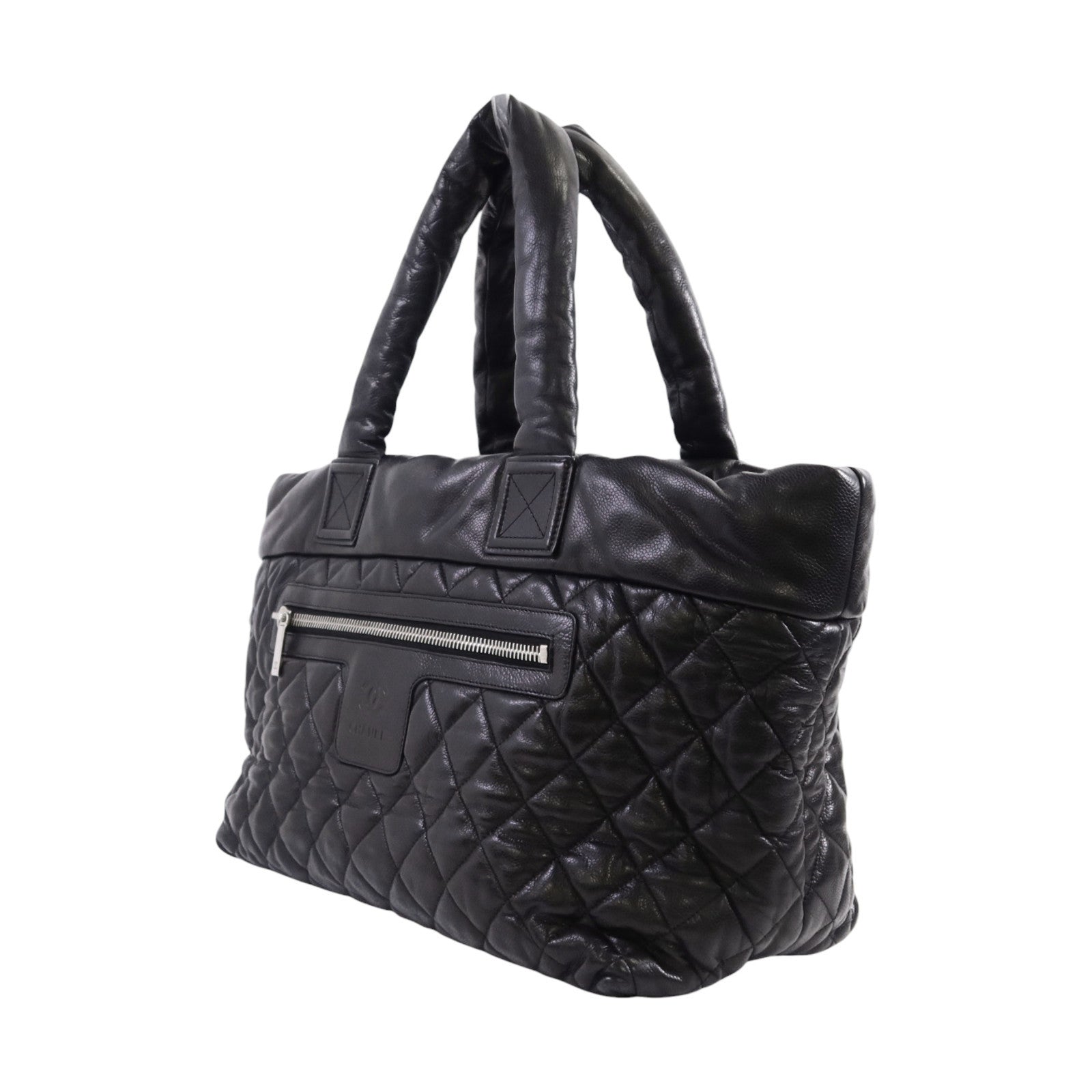 CHANEL 牛皮皮革Coco Cocoon銀扣肩背袋