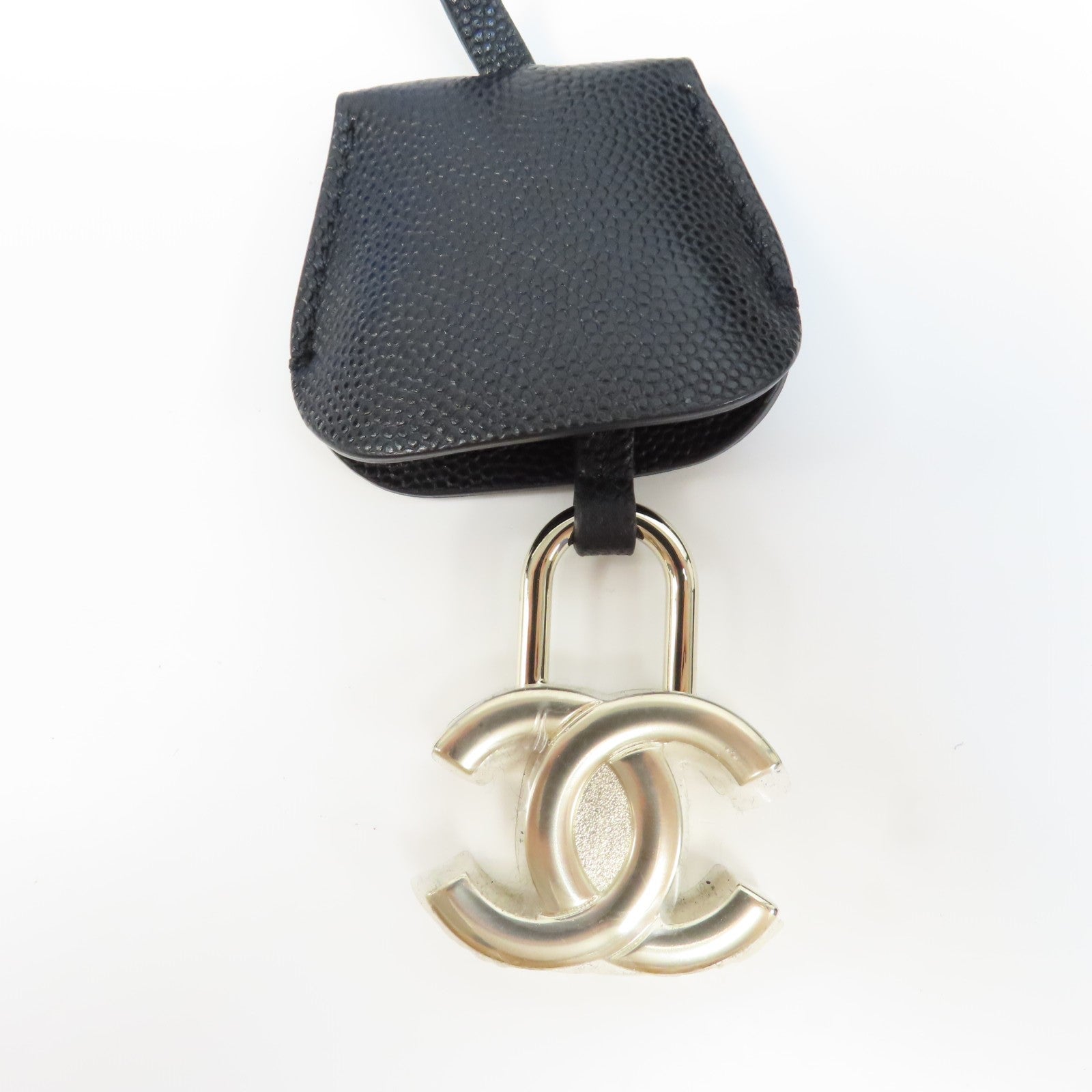 CHANEL 菱格Caviar皮革Vanity Case金扣手挽肩背兩用袋黑色