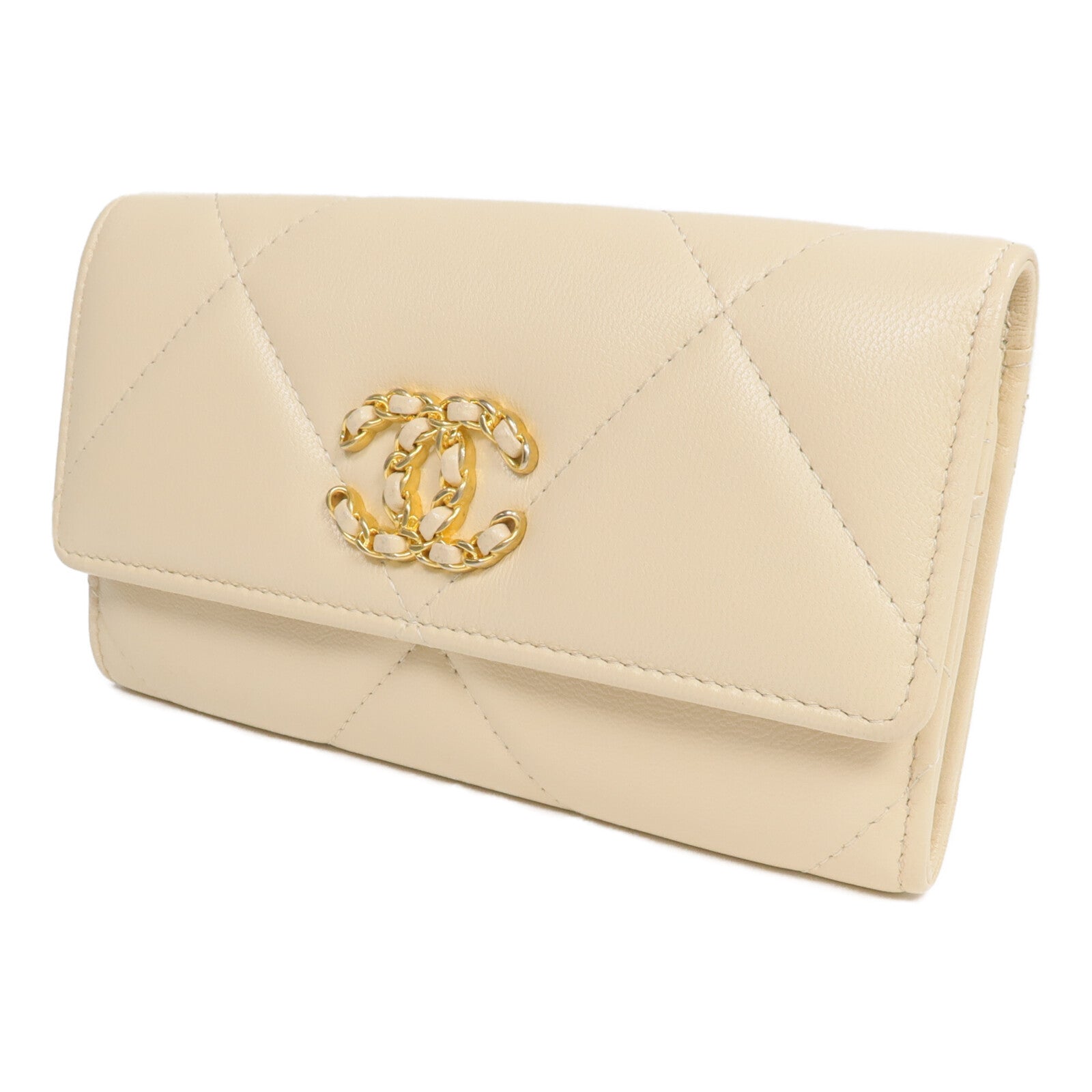 CHANEL 羊皮皮革C19 Long Wallet長錢包