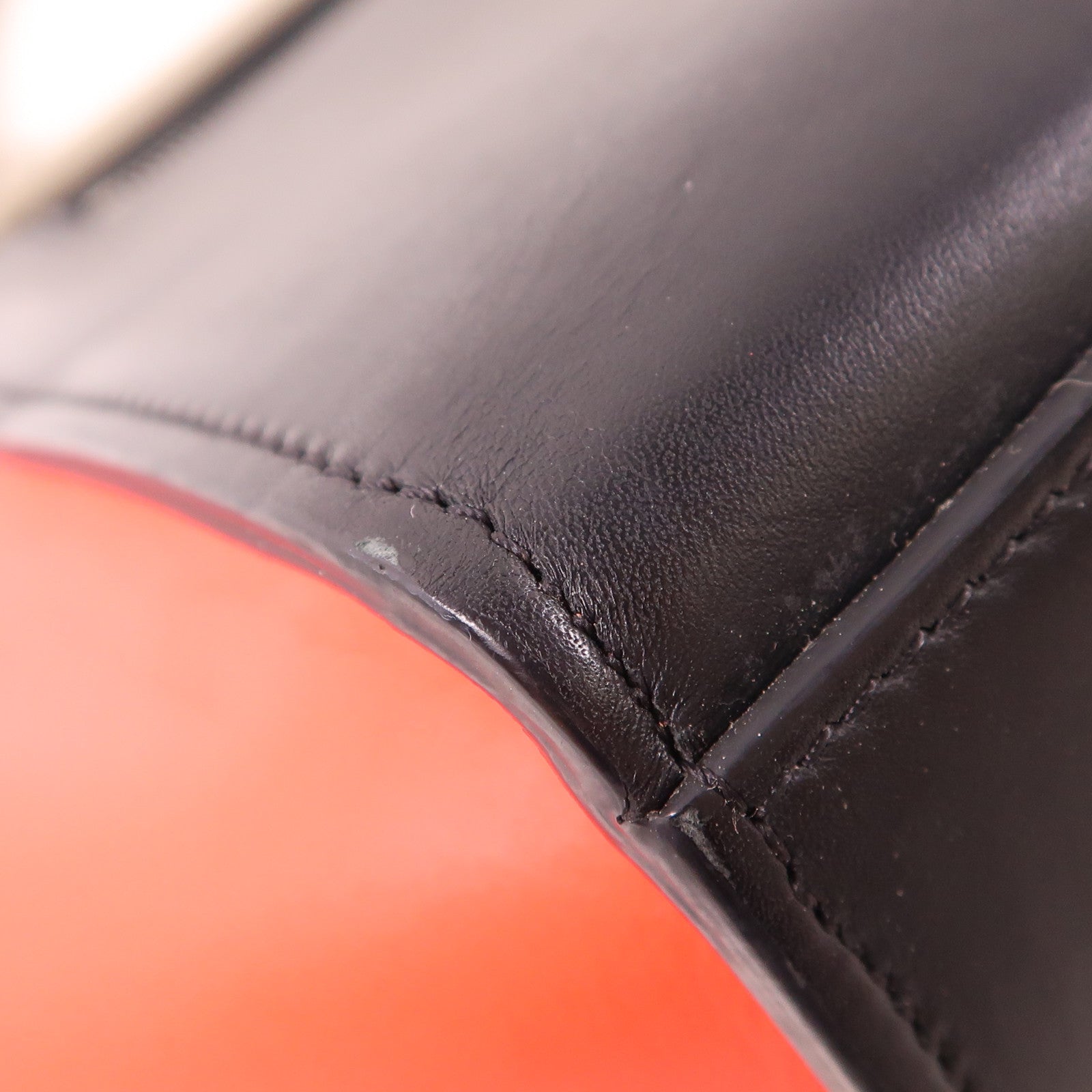 CELINE SHW Trapeze 2 Way Shoulder Bag Handbag Grey/Black/Red