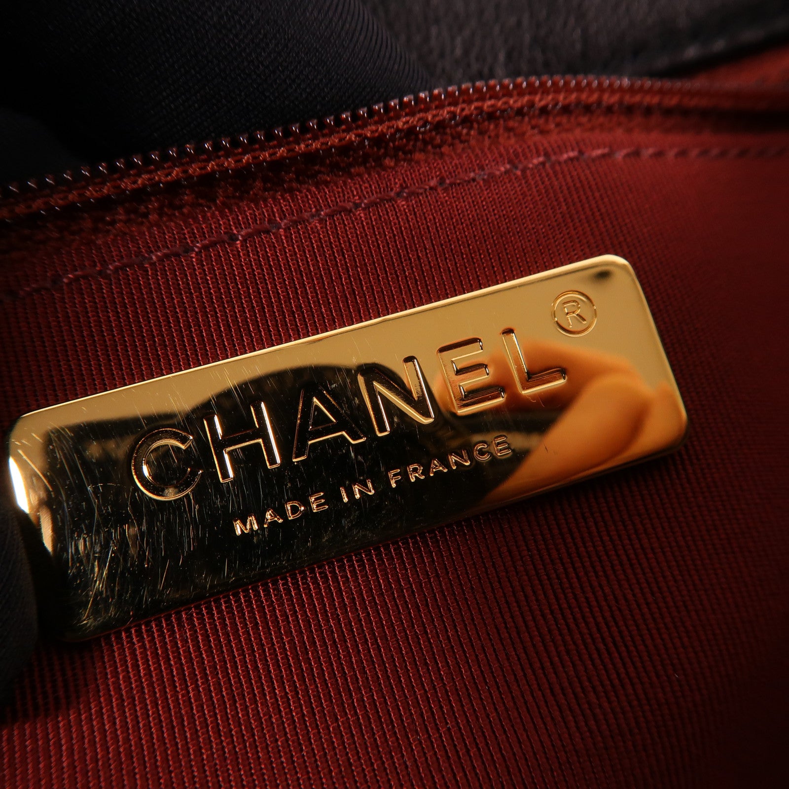 CHANEL 羊皮皮革C19鏈帶手挽肩背兩用袋