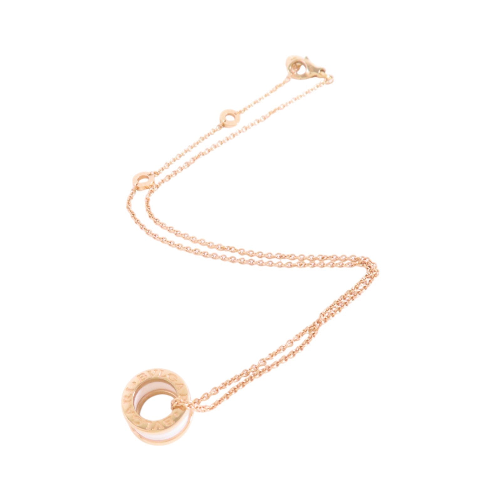 BVLGARI 18K玫瑰金/陶瓷B-Zerol Necklace項鏈