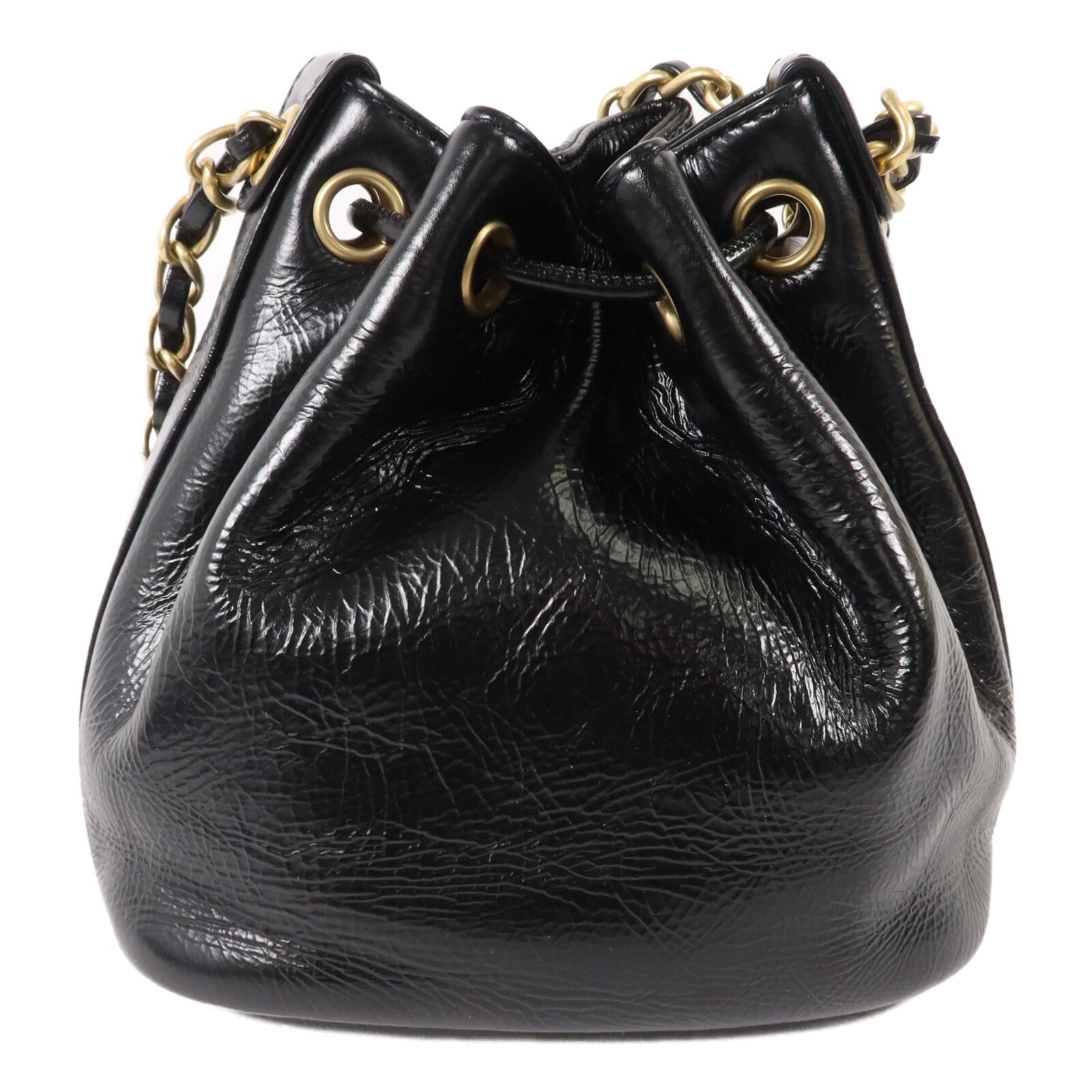 CHANEL 牛皮皮革Mini CC Drawstring Bucket Bag鏈帶肩背袋