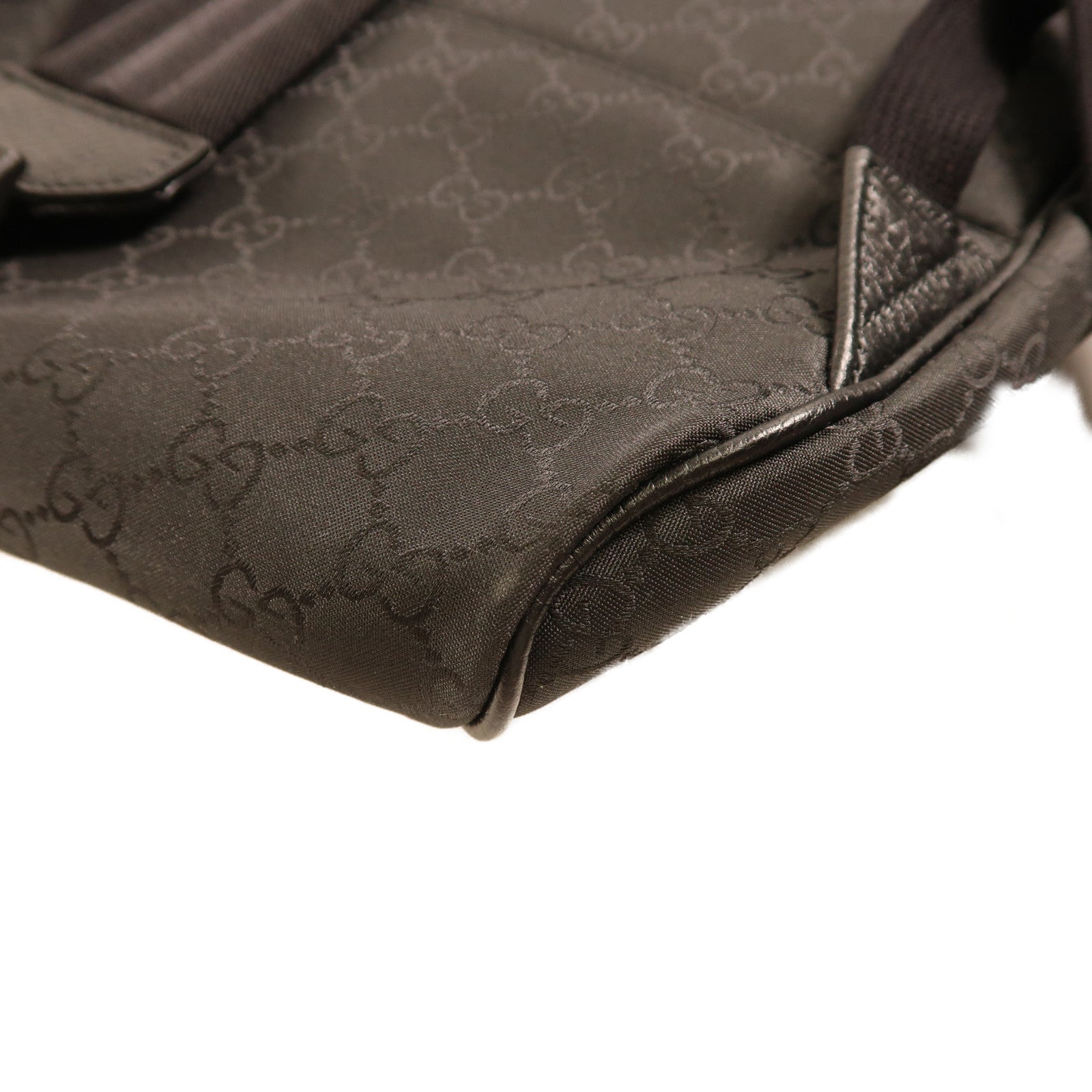 GUCCI 帆布Backpack銀扣背包黑色