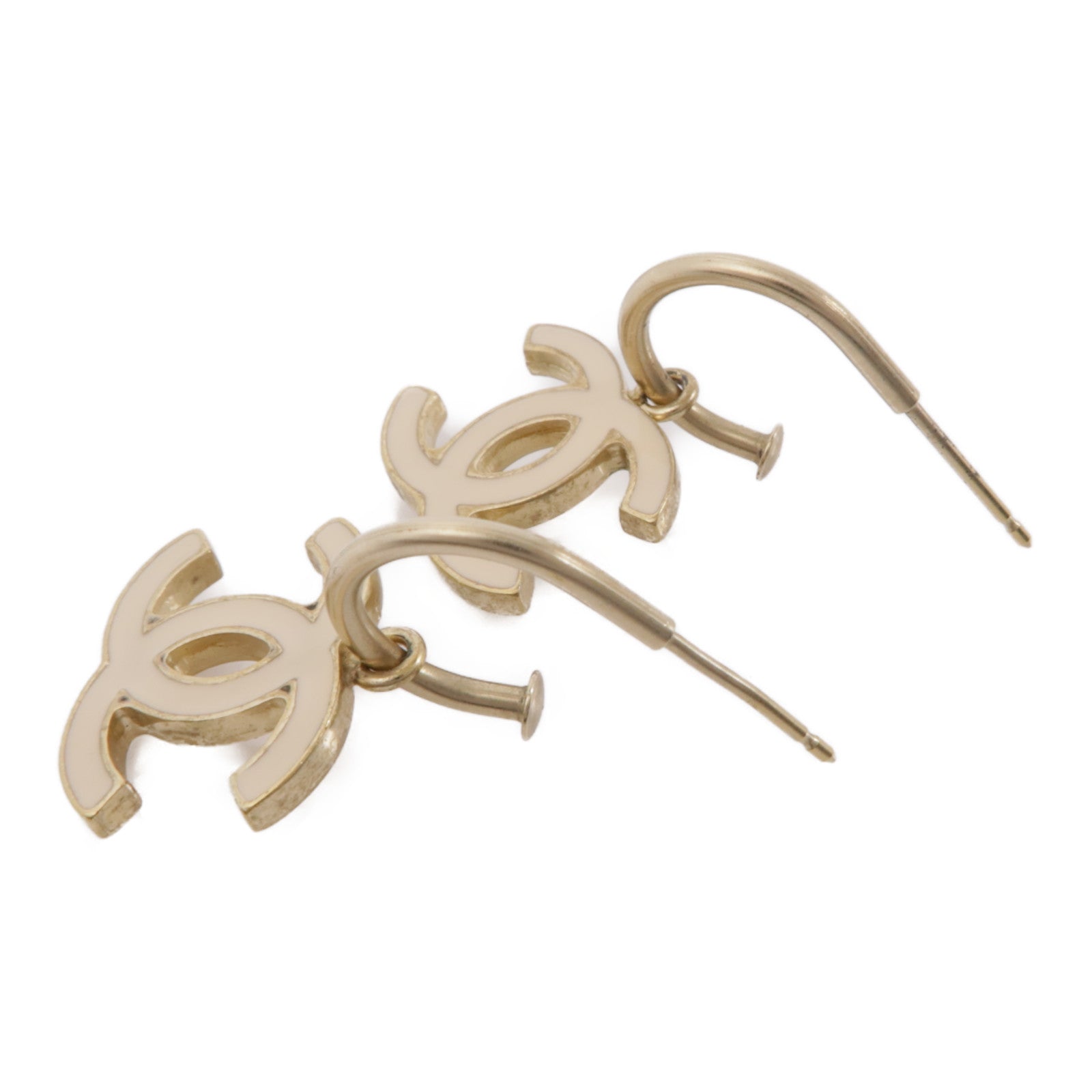 CHANEL 金屬Earrings耳環金色/白色