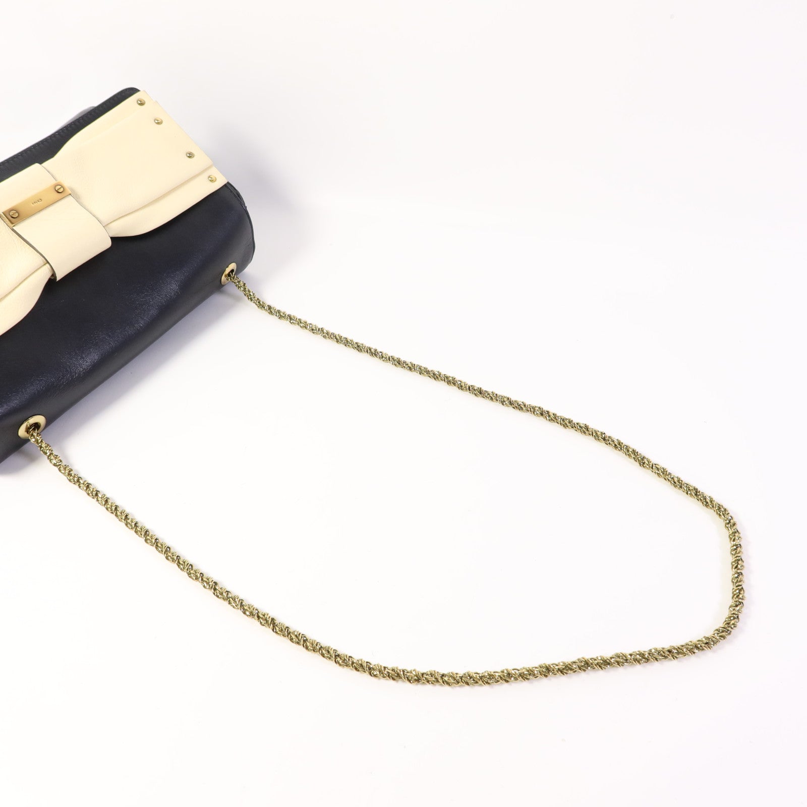 Chloe 牛皮皮革Shoulder Bag金扣鏈帶肩背袋