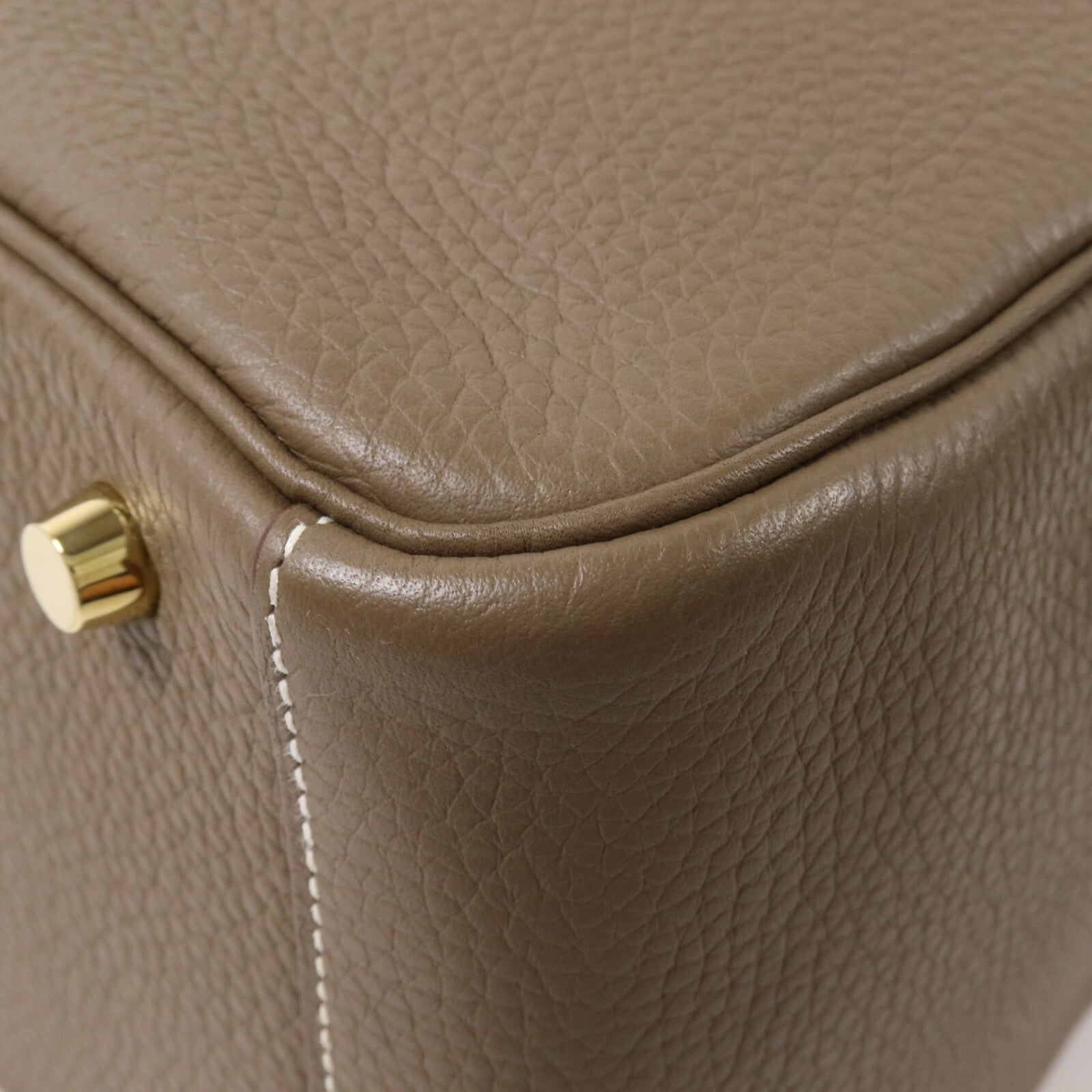 HERMES Clemence皮革Lindy 30手挽肩背兩用袋Etoupe