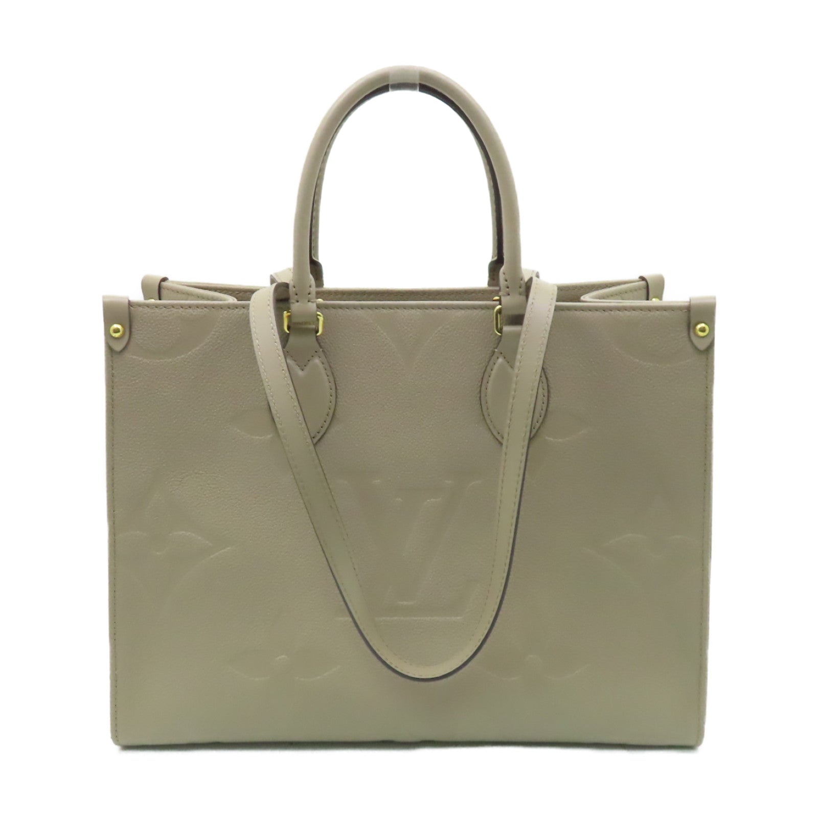 LOUIS VUITTON 【激減優惠】Monogram Empreinte On The Go金扣肩背袋米色