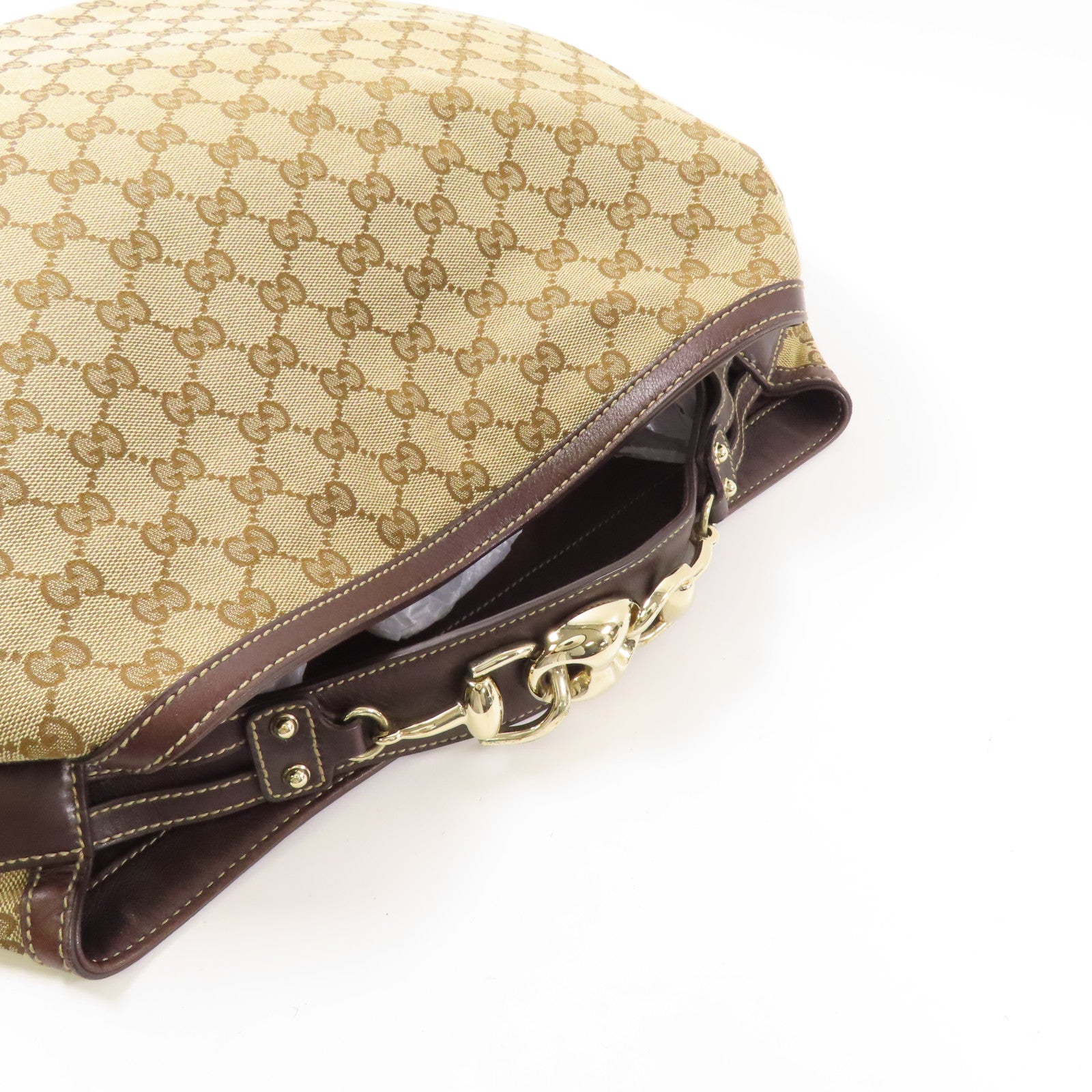 GUCCI 帆布Shoulder Bag金扣肩背袋