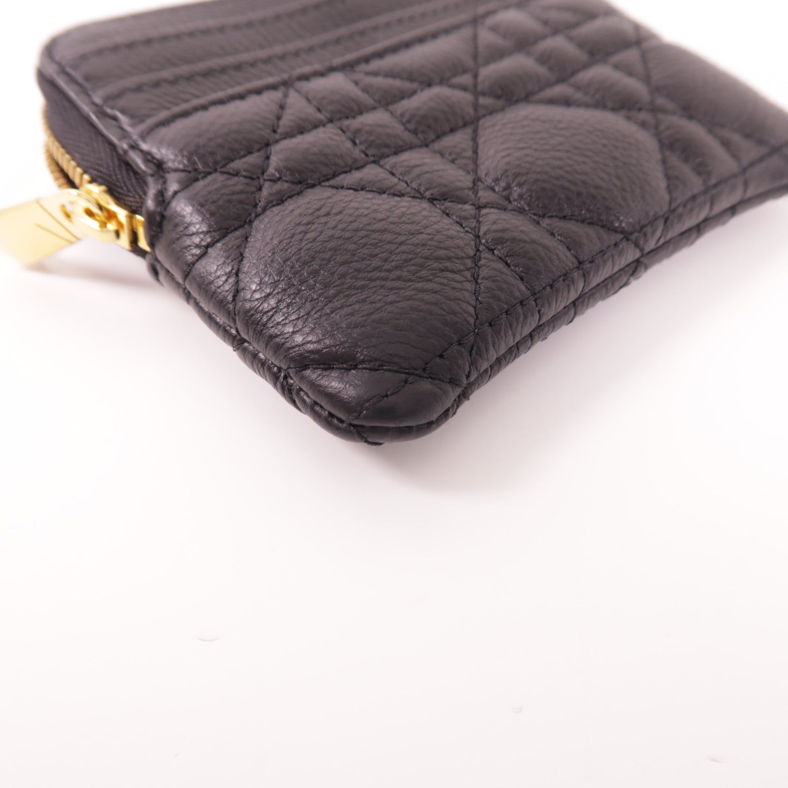 Dior 羊皮皮革Caro Lavender金扣零錢包
