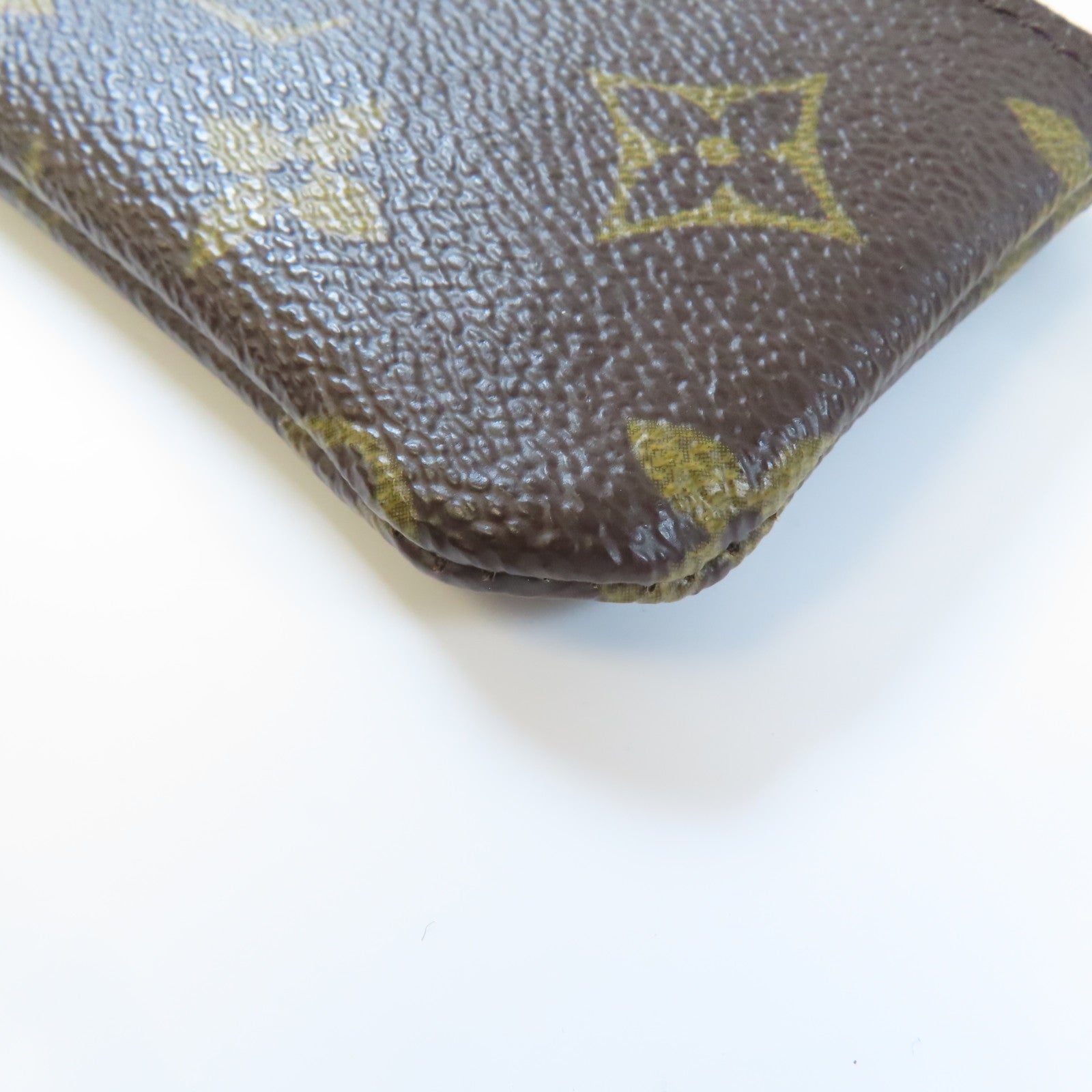 LOUIS VUITTON Monogram Coin Case金扣零錢包棕色