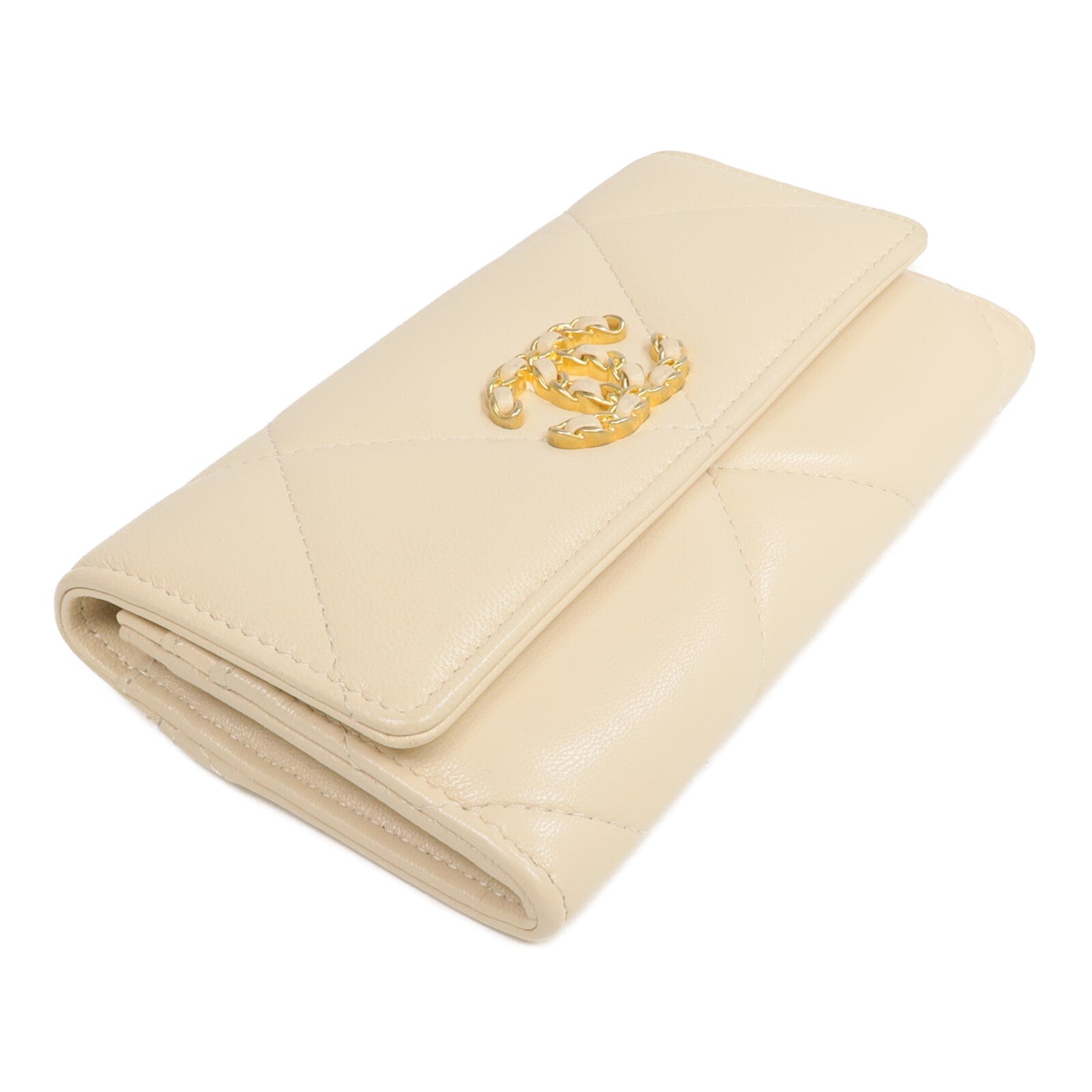 CHANEL 羊皮皮革C19 Long Wallet長錢包