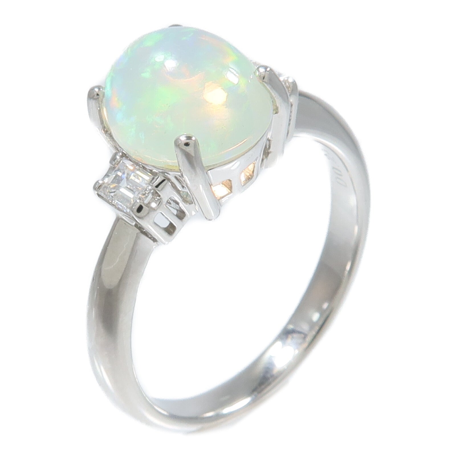 JEWELRY PT900鉑金Opal Diamond Ring蛋白石/鑽石戒指
