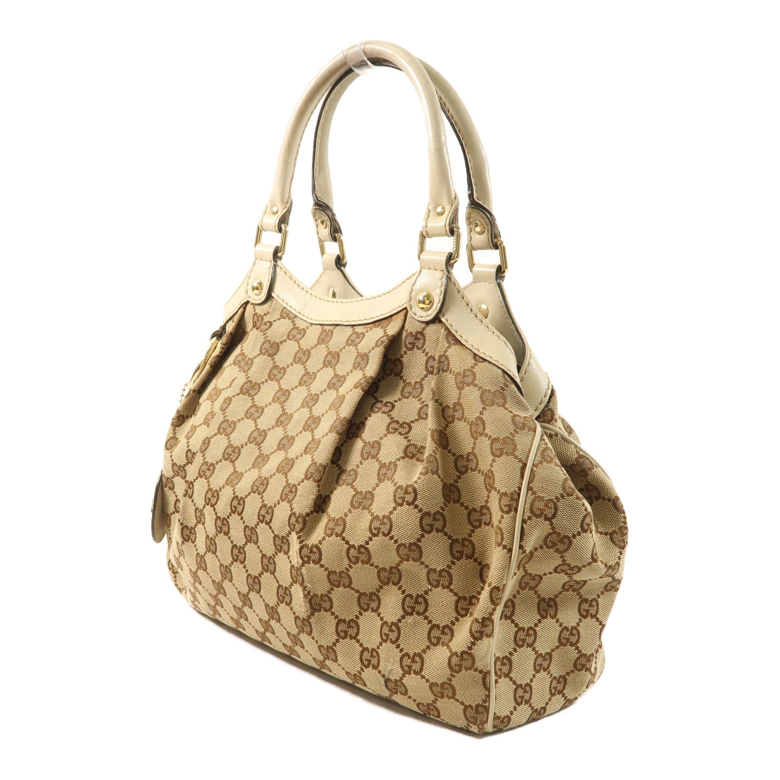 GUCCI 帆布Shoulder Bag金扣肩背袋
