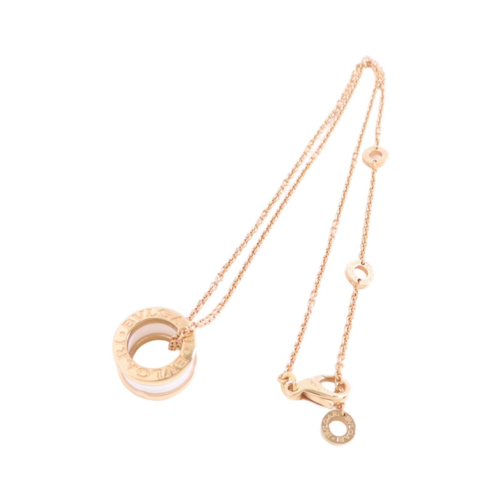 BVLGARI 18K玫瑰金/陶瓷B-Zerol Necklace項鏈