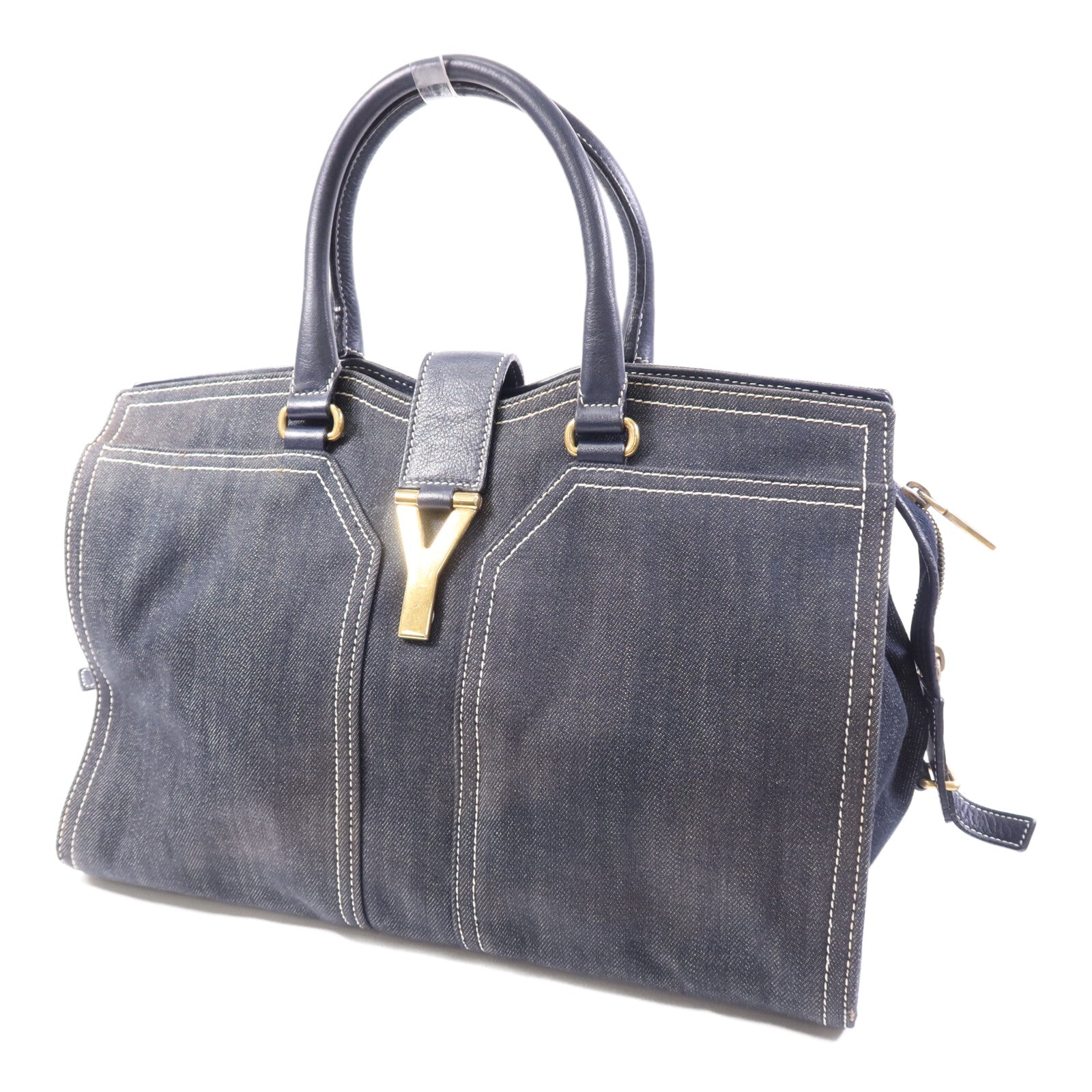 YVES SAINT LAURENT 牛仔布Cabas Chyc Handbag金扣手挽袋