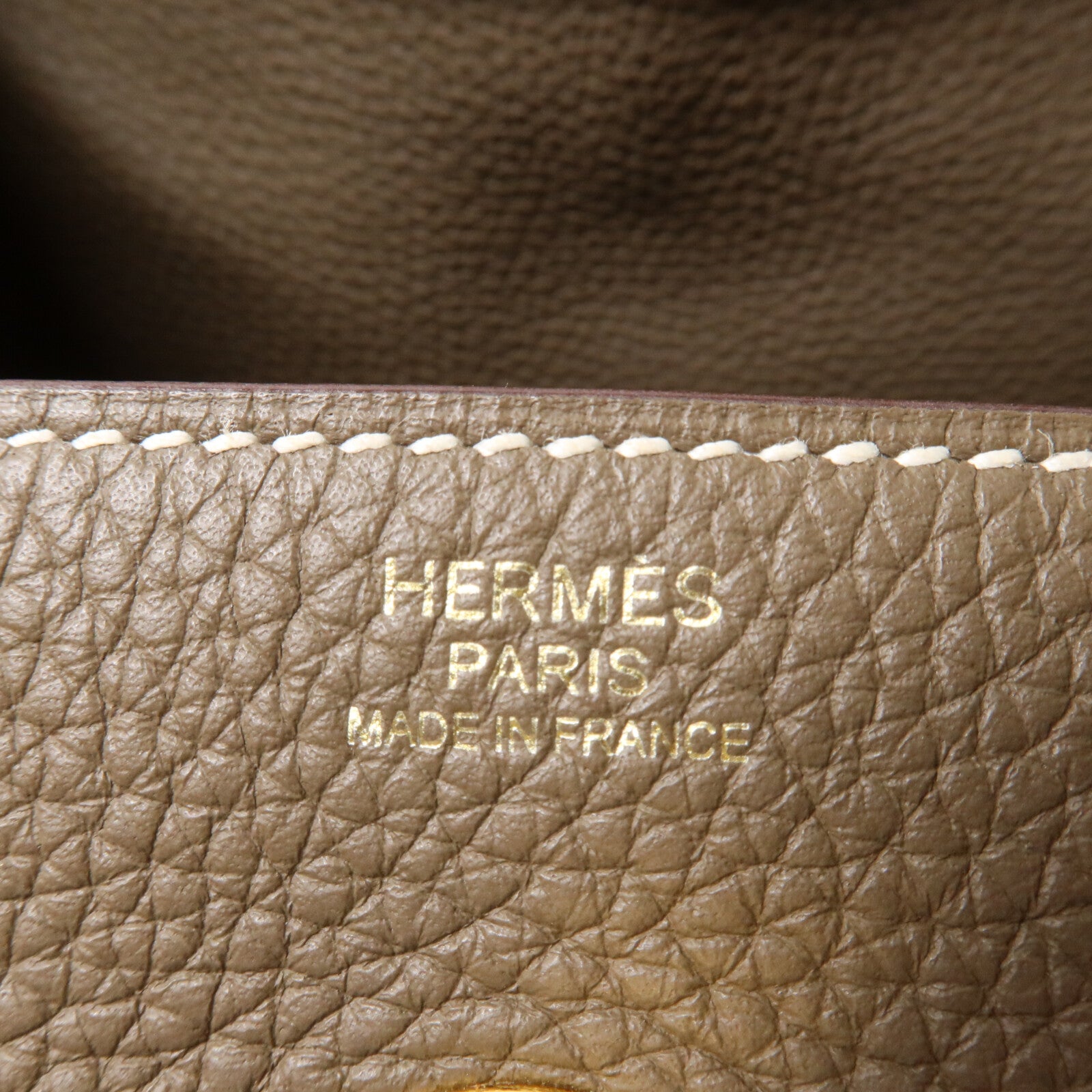 HERMES Clemence皮革Lindy 30手挽肩背兩用袋Etoupe