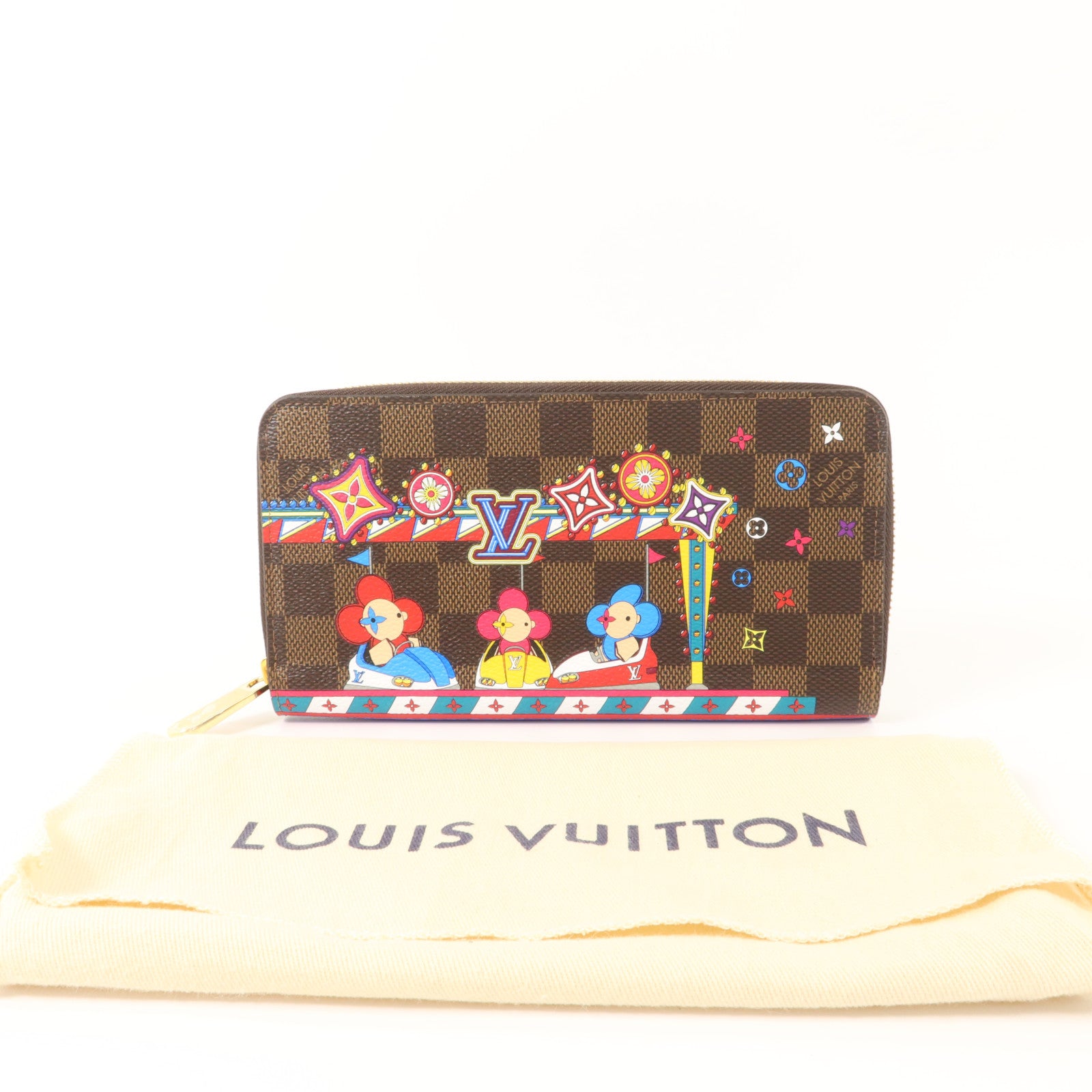 LOUIS VUITTON Damier Vivienne Bumper Cars Zippy Wallet金扣長錢包