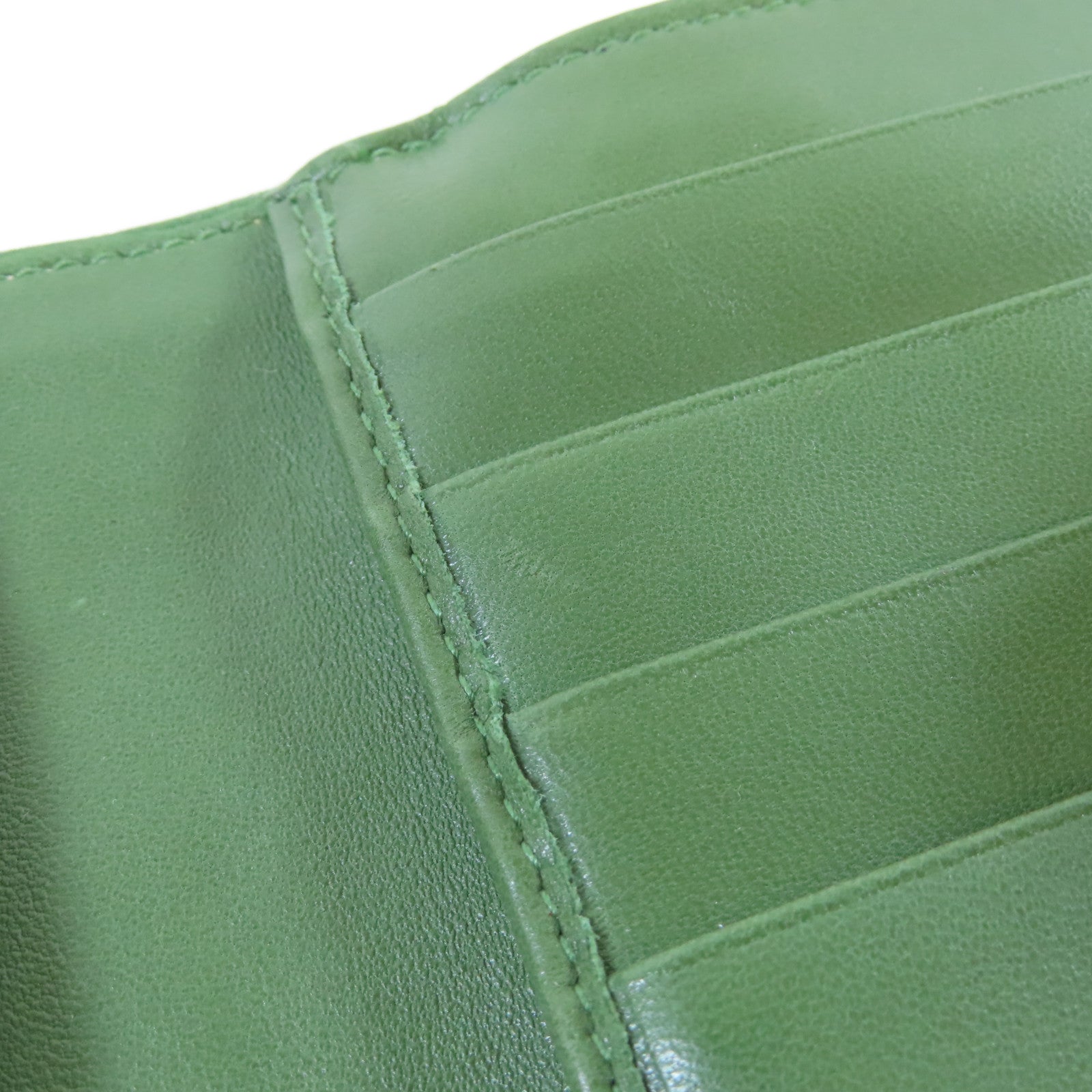 BOTTEGA VENETA 織紋皮革Wallet金扣錢包綠色