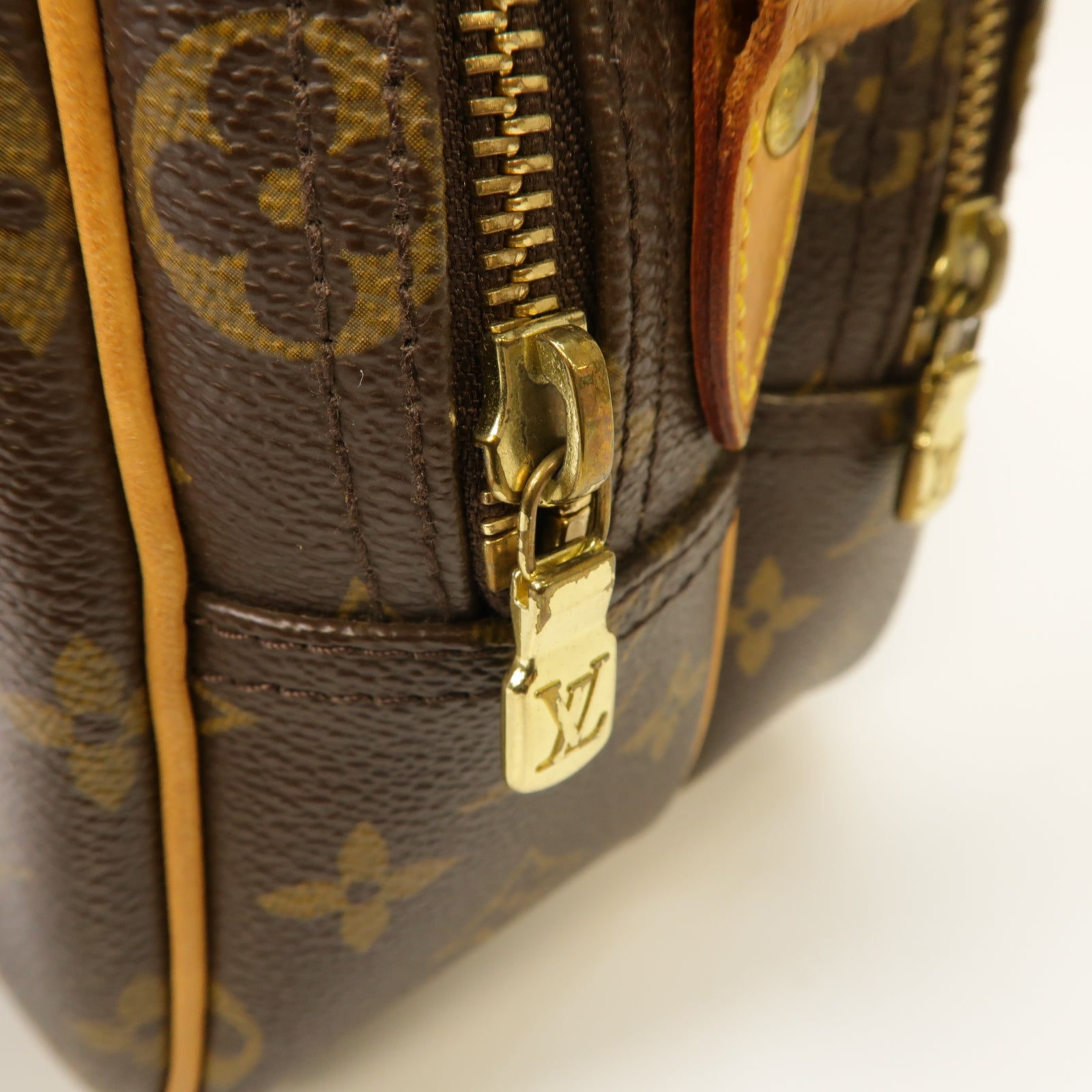 LOUIS VUITTON 【激減優惠】Monogram Reporter PM金扣肩背袋棕色